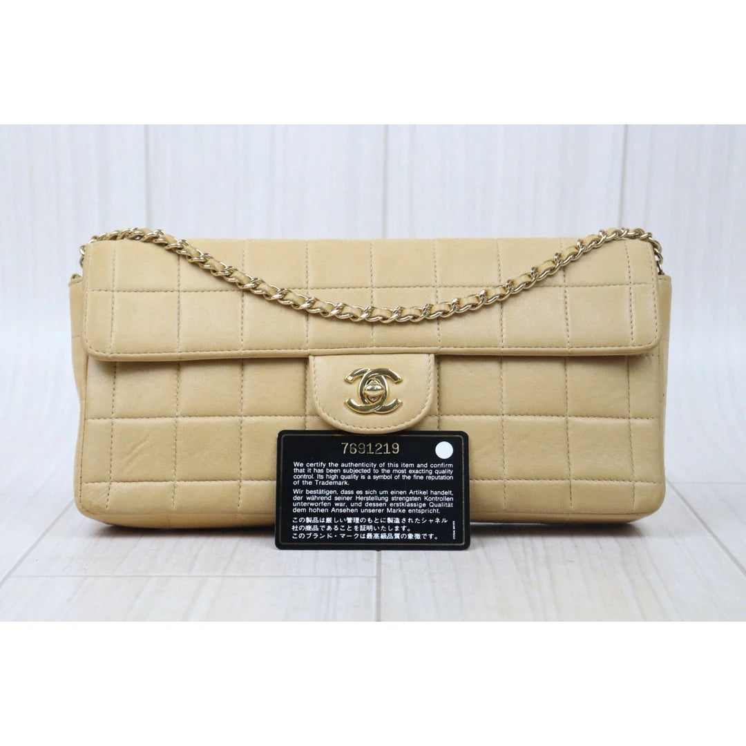 Chanel East West Chocolate Bar Flap