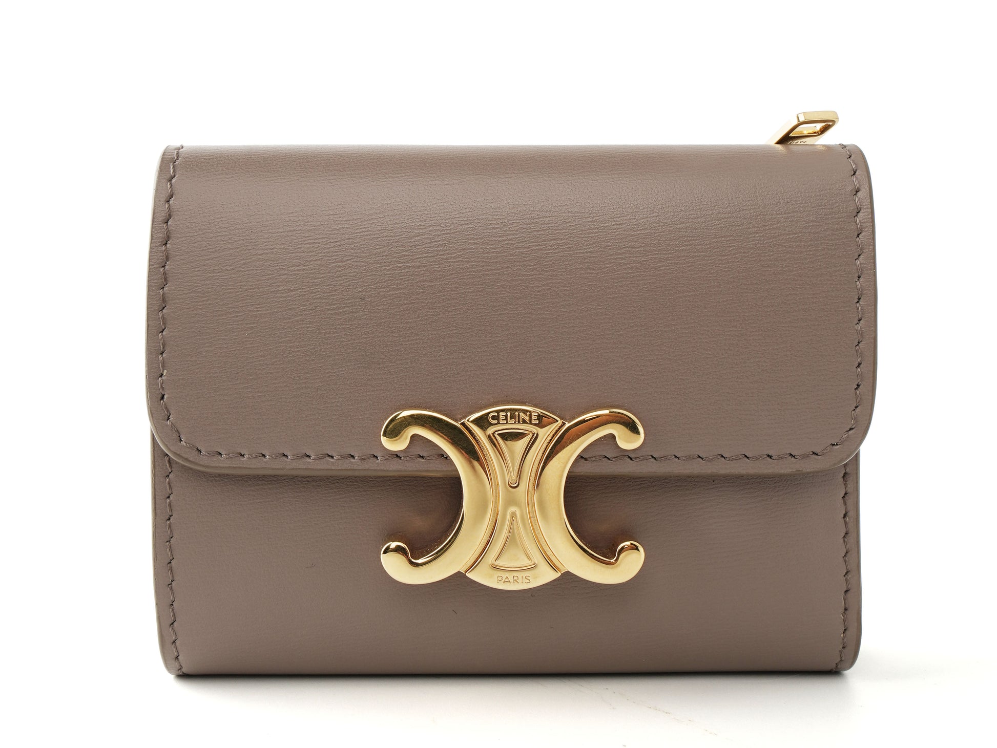 Celine Triomphe Compact Wallet with Coin Purse