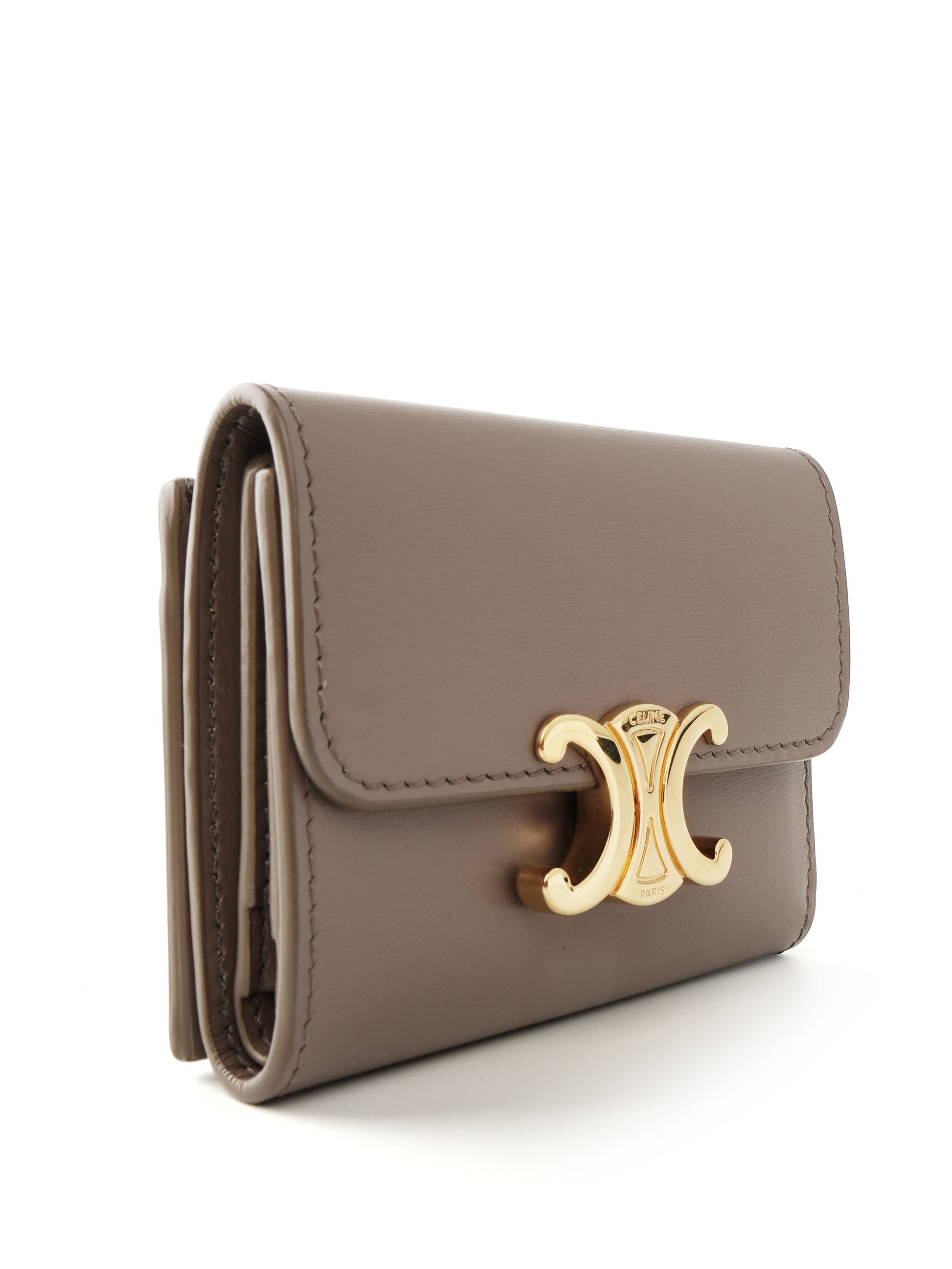 Celine Triomphe Compact Wallet with Coin Purse