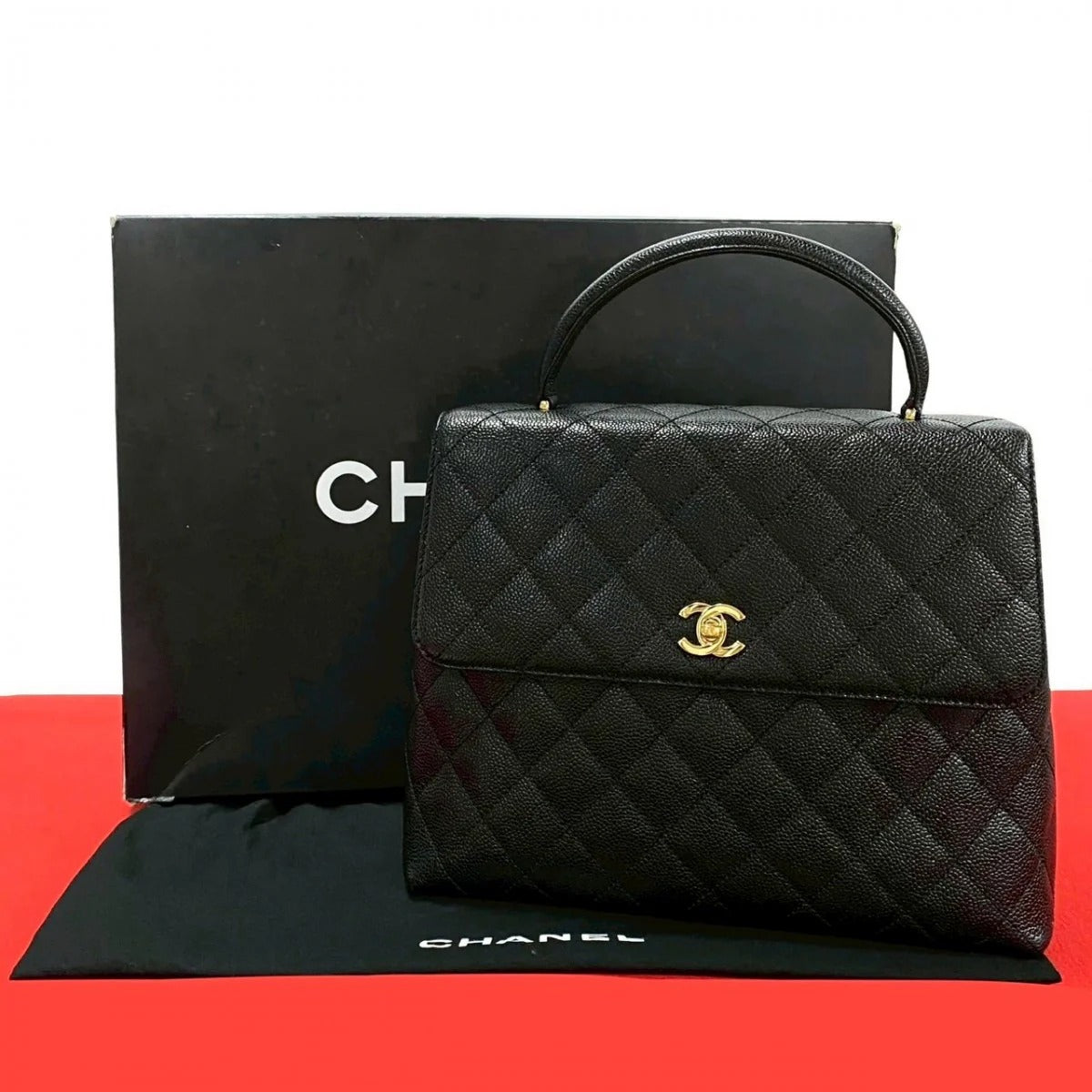 Chanel Kelly Top Handle Caviar