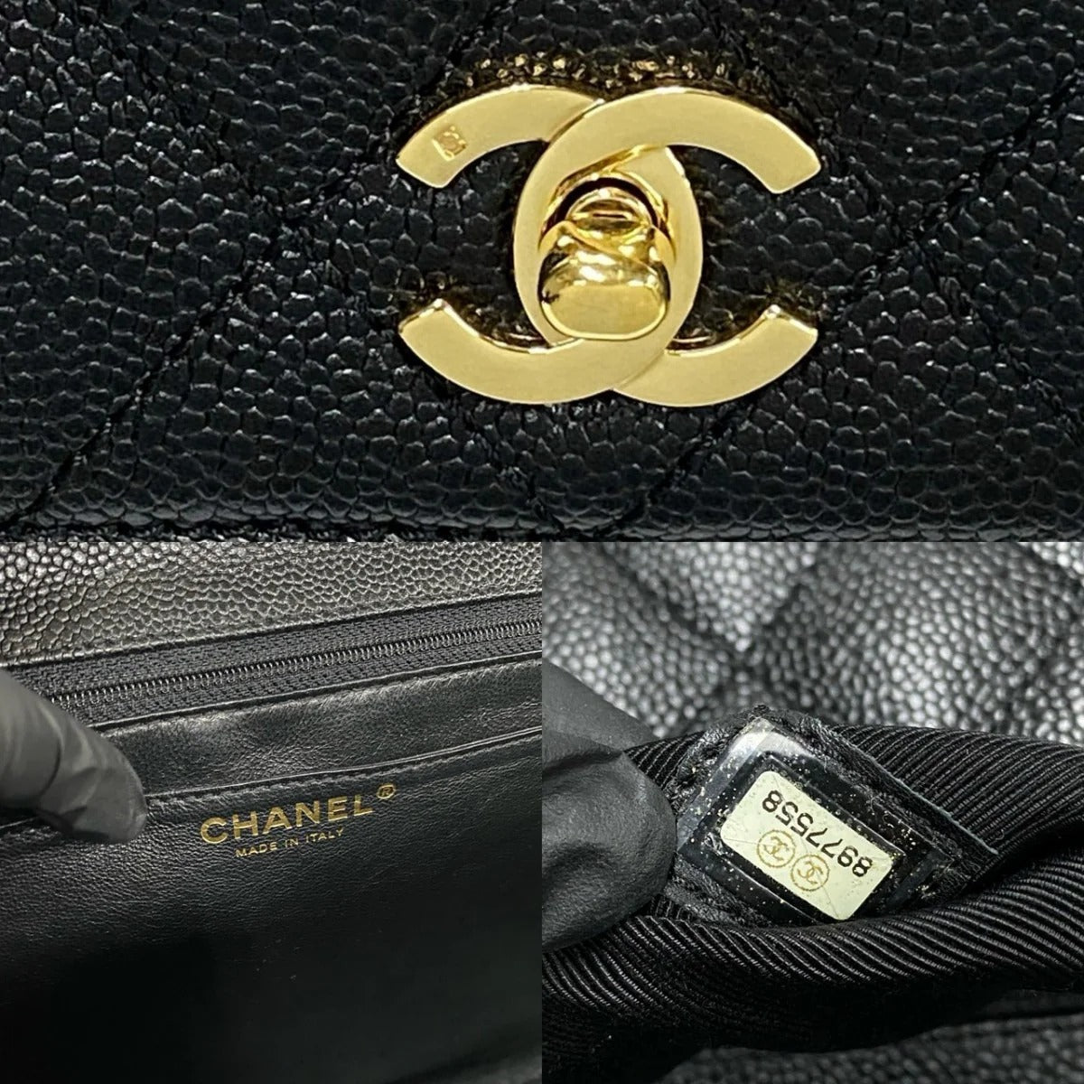 Chanel Kelly Top Handle Caviar