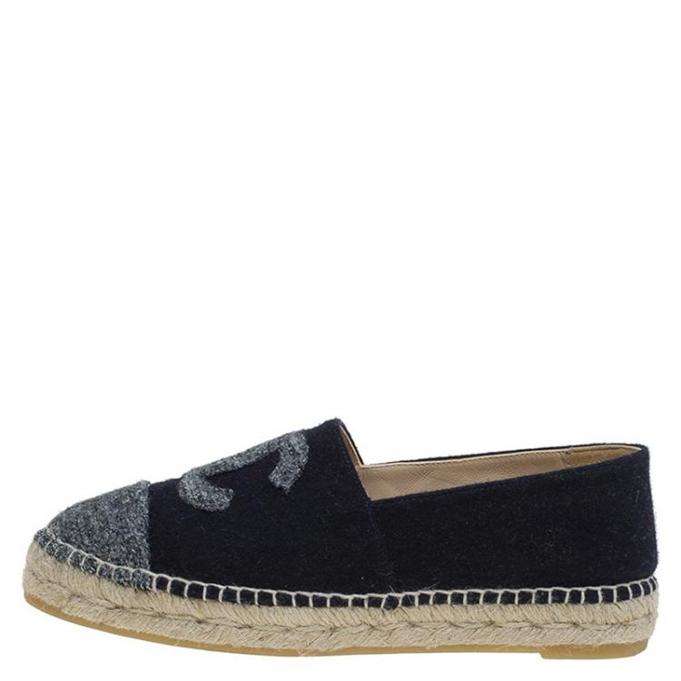 Chanel Espadrilles Tweed Felt 38