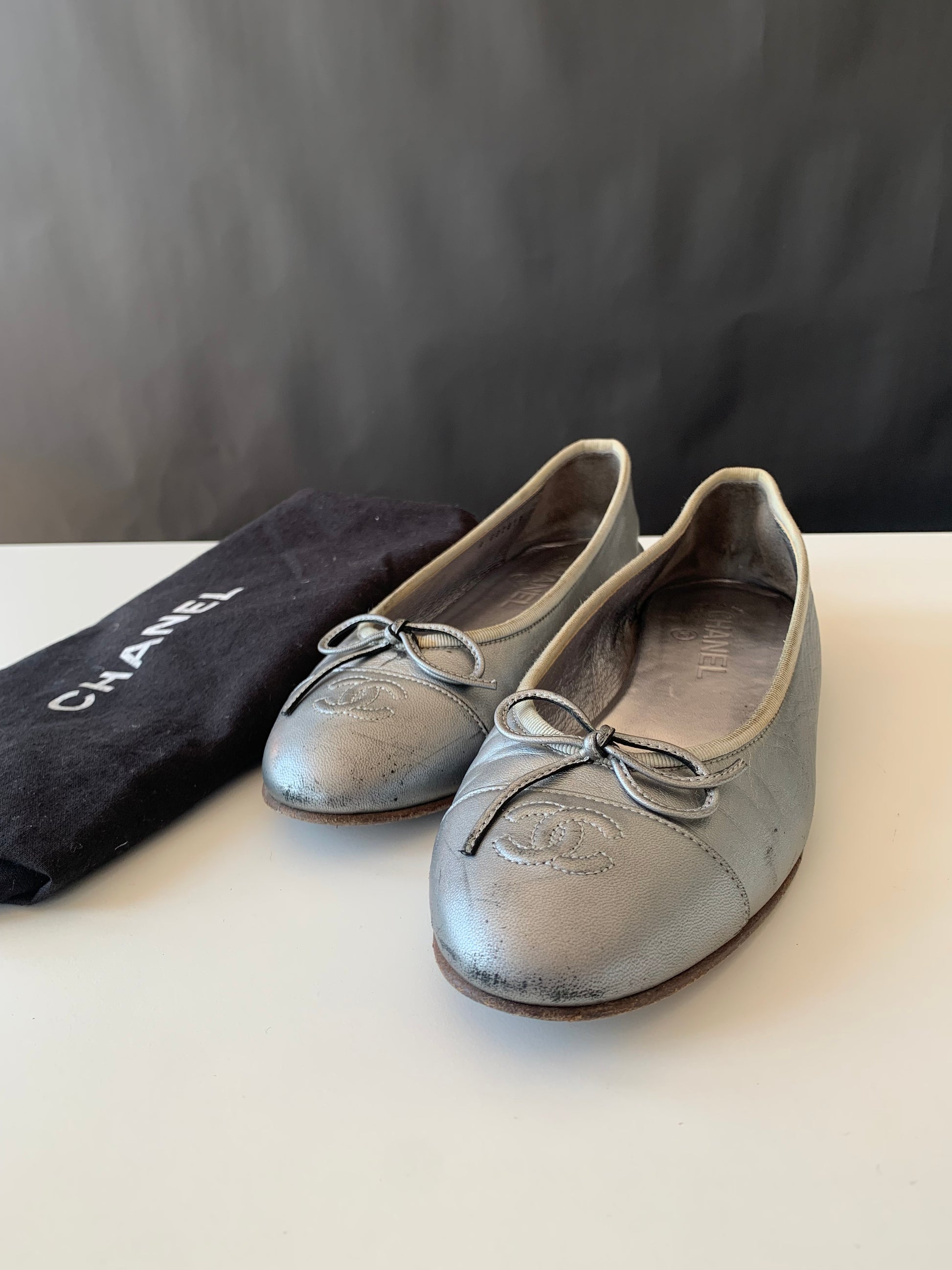 Chanel Cap Toe Ballerina Flats 39.5