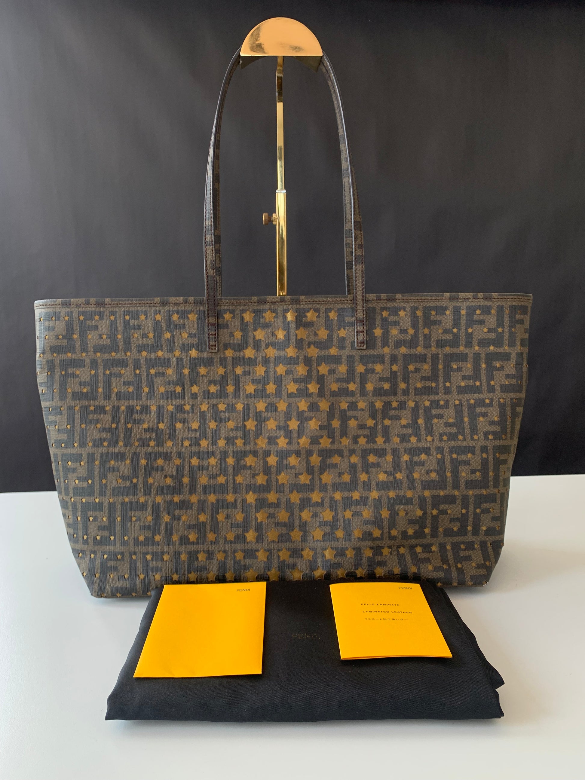 Fendi Zucca Spalmati Stars Roll Tote