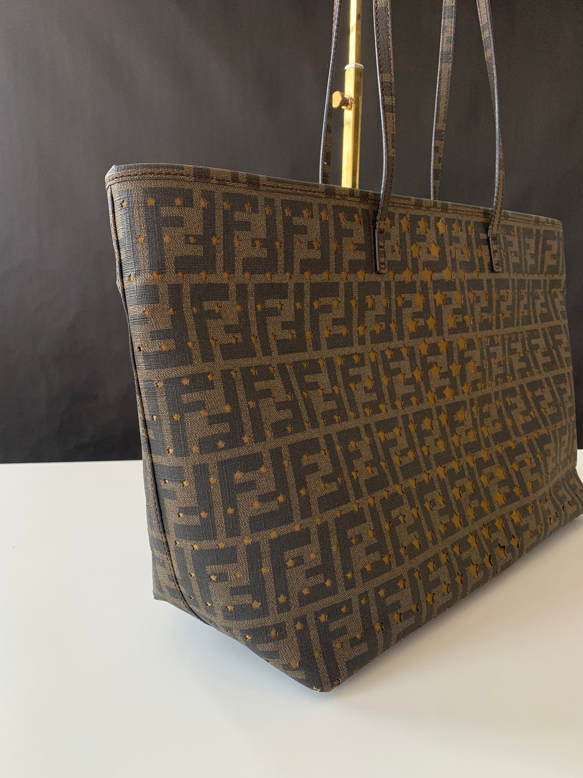 Fendi Zucca Spalmati Stars Roll Tote