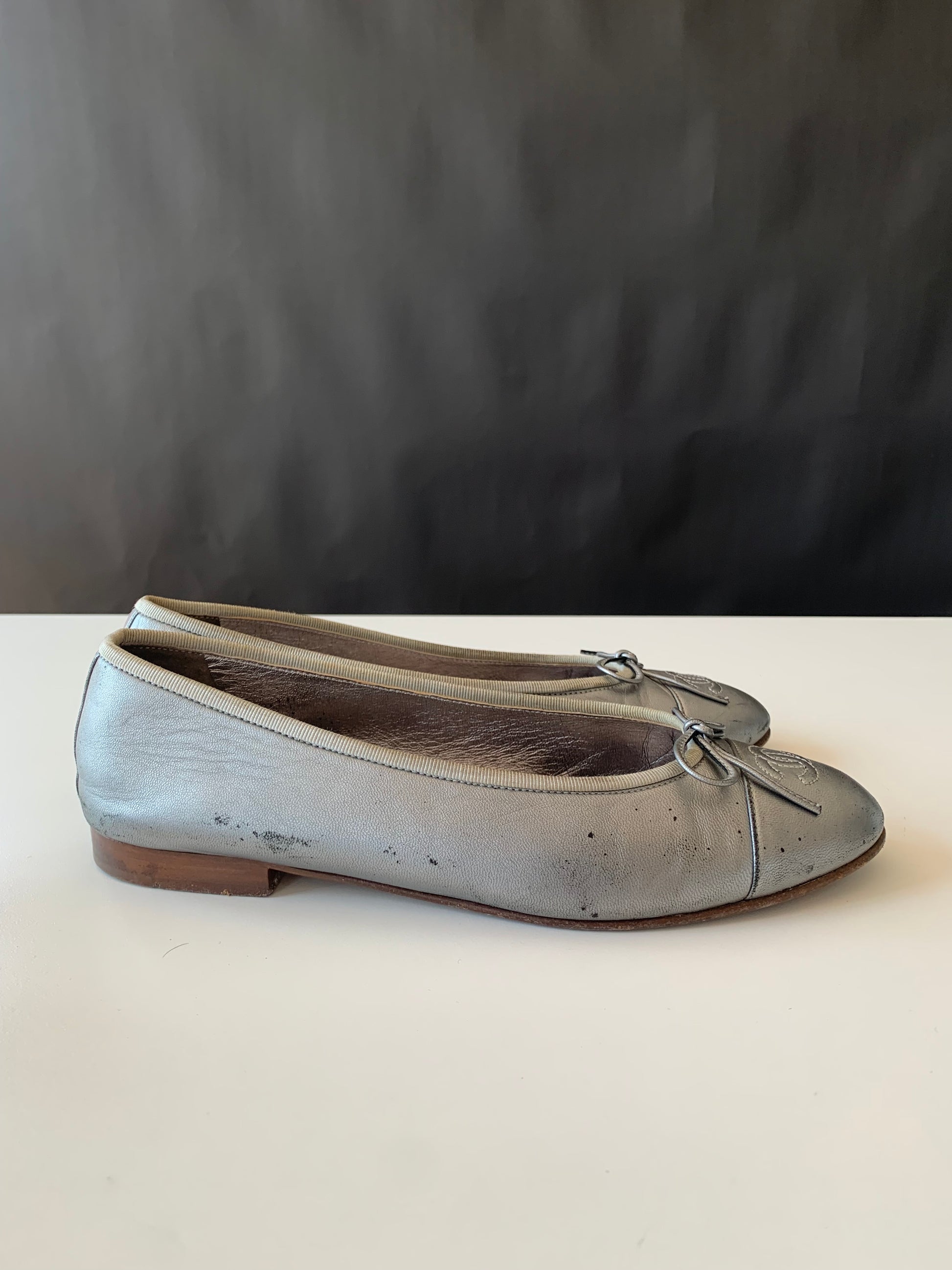 Chanel Cap Toe Ballerina Flats 39.5