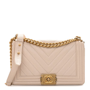 Chanel Boy Chevron Caviar Old Medium