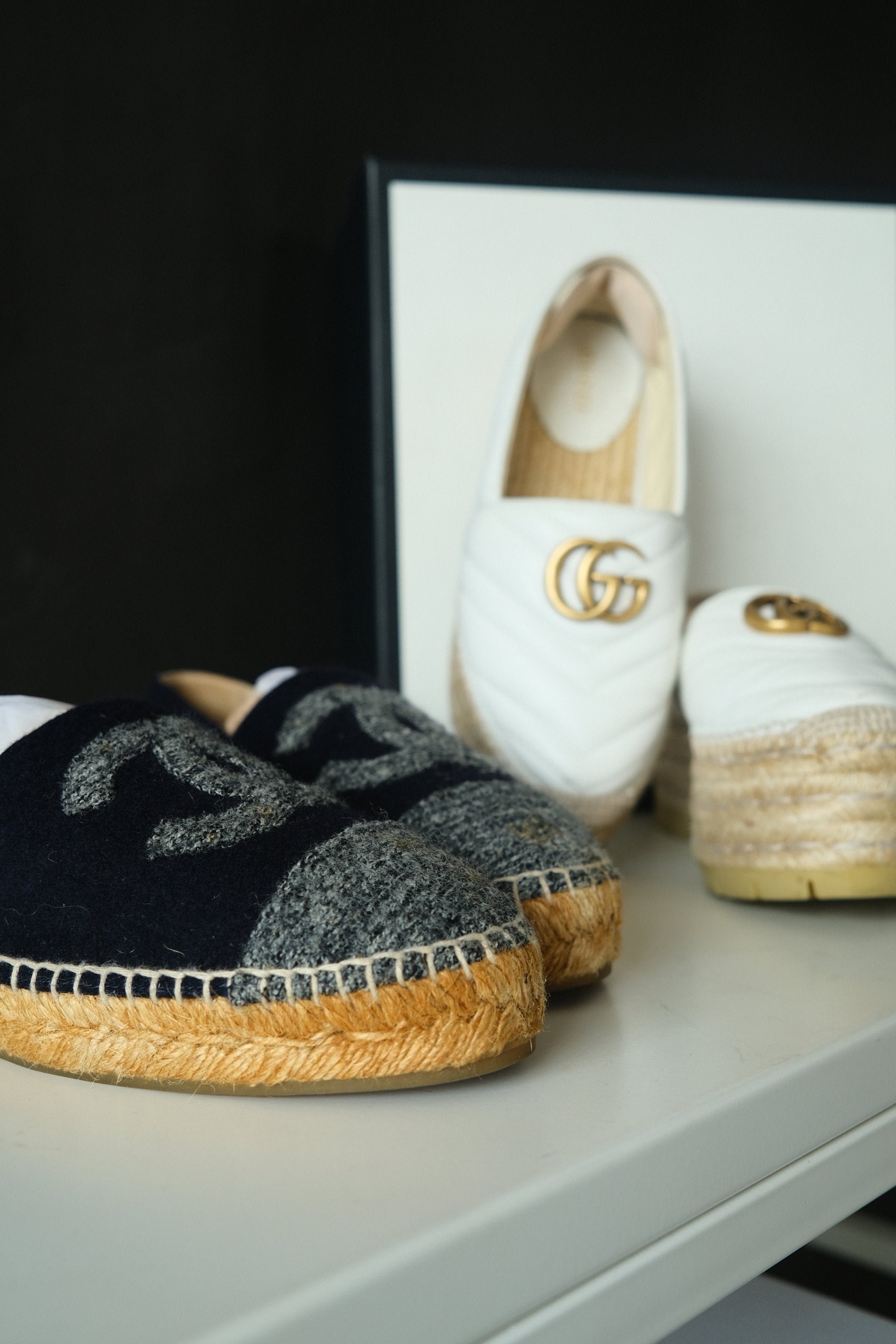 Chanel Espadrilles Tweed Felt 38