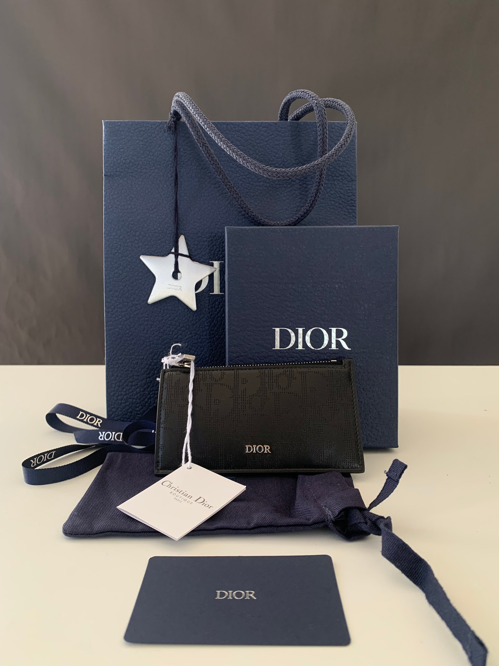 Dior Zipped Card Holder Oblique Galaxy