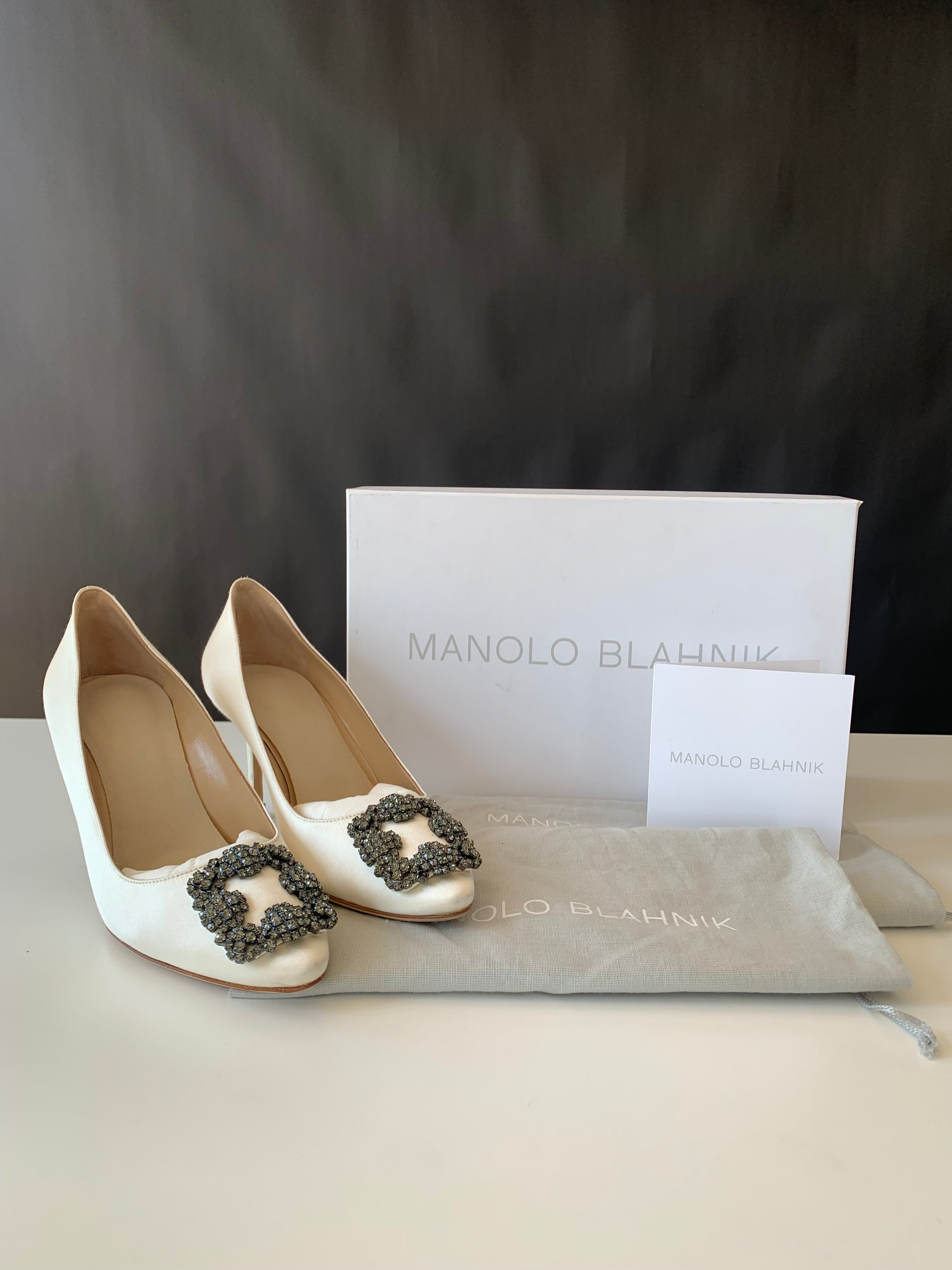 Manolo Blahnik Hangisi Satin Pumps 70 38