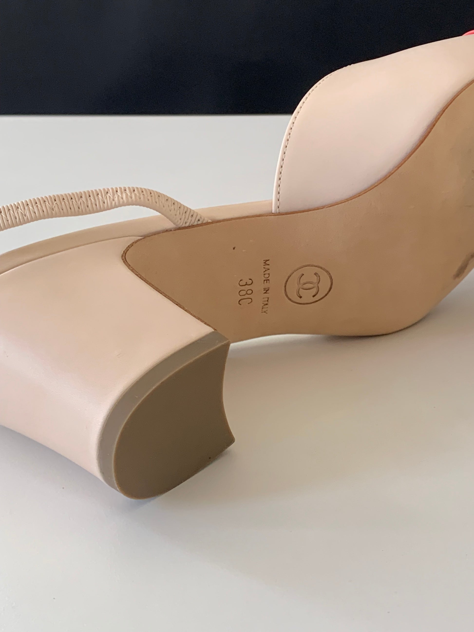 Chanel Cap Toe Slingback Pumps 38