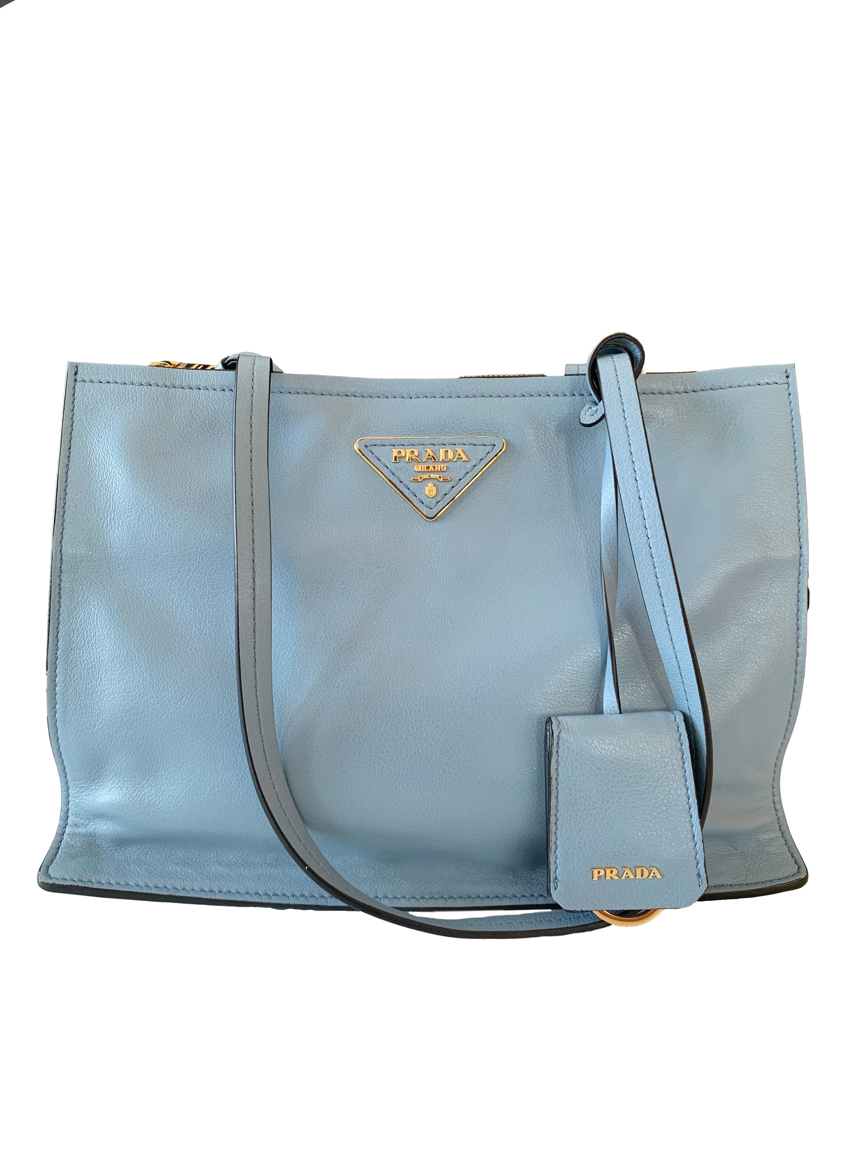 Prada soft outlet leather tote