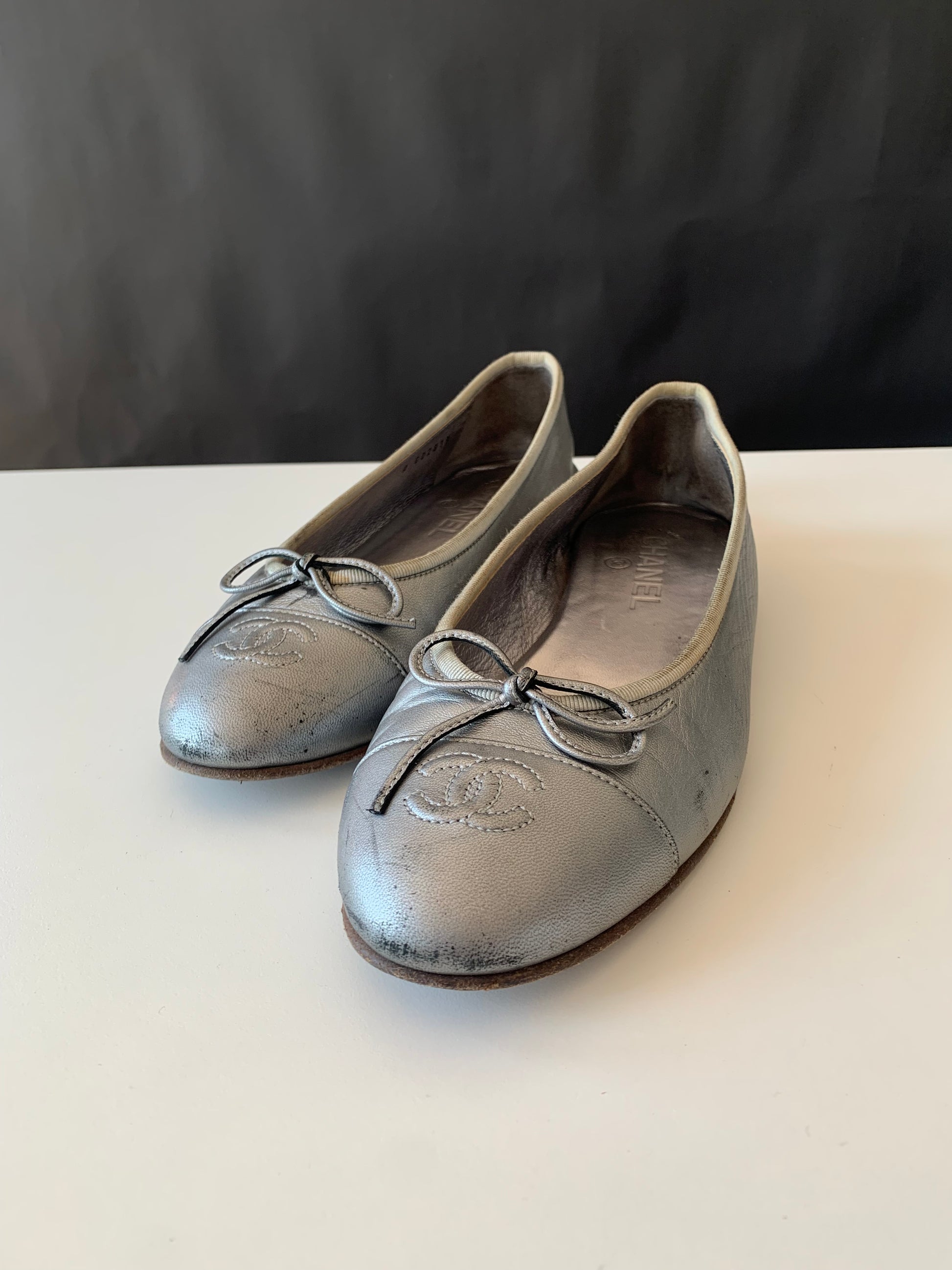 Chanel Cap Toe Ballerina Flats 39.5