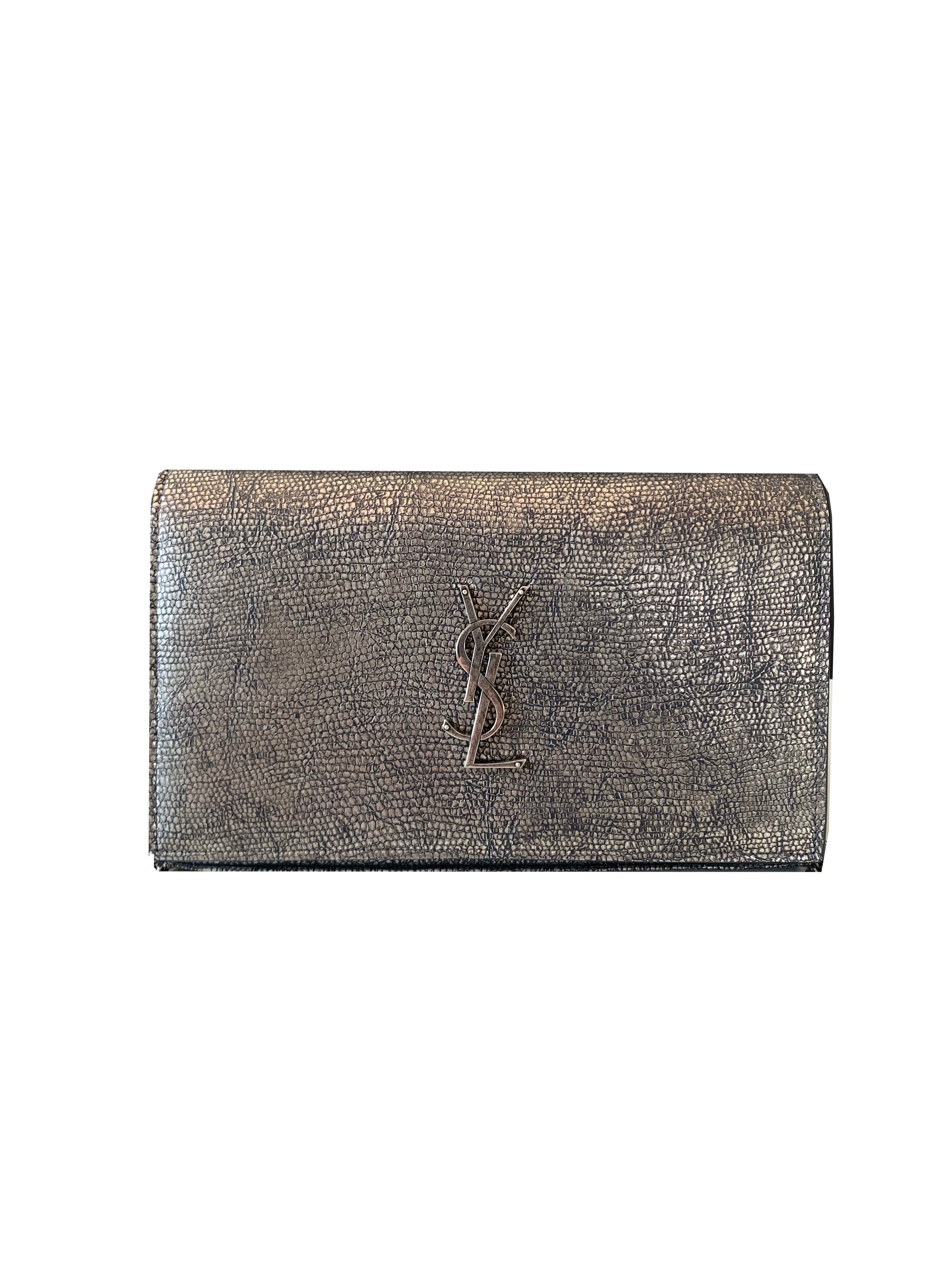 Saint Laurent Kate Wallet on Chain Metallic