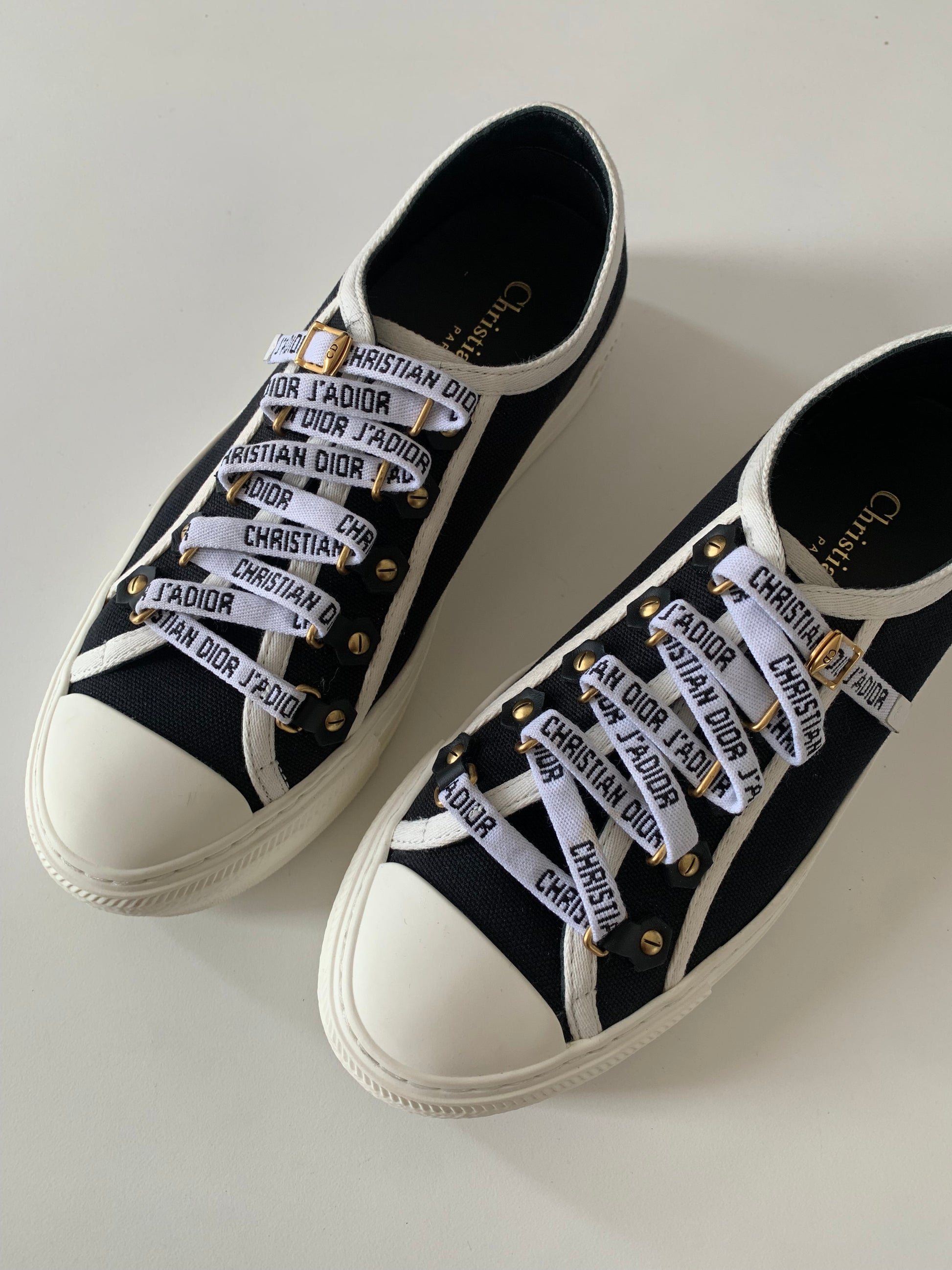 Dior Canvas Dot Walk'N'Dior Low Top Sneakers 36