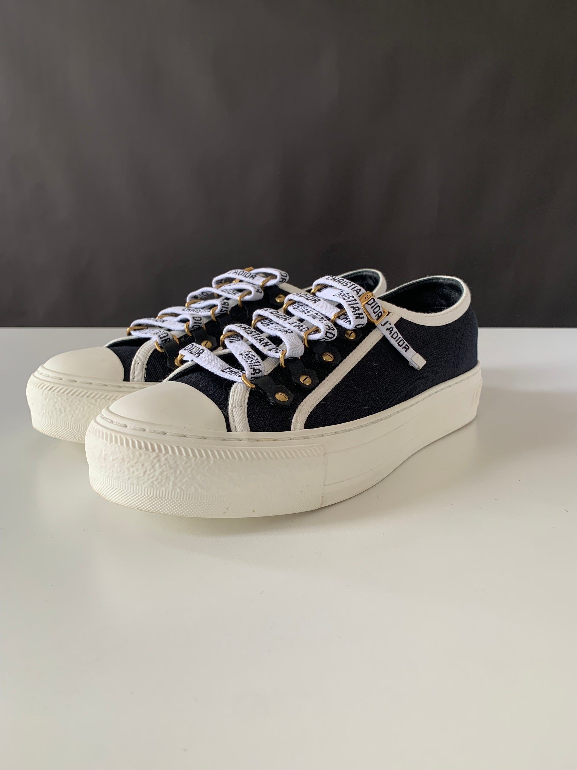 Dior Canvas Dot Walk'N'Dior Low Top Sneakers 36