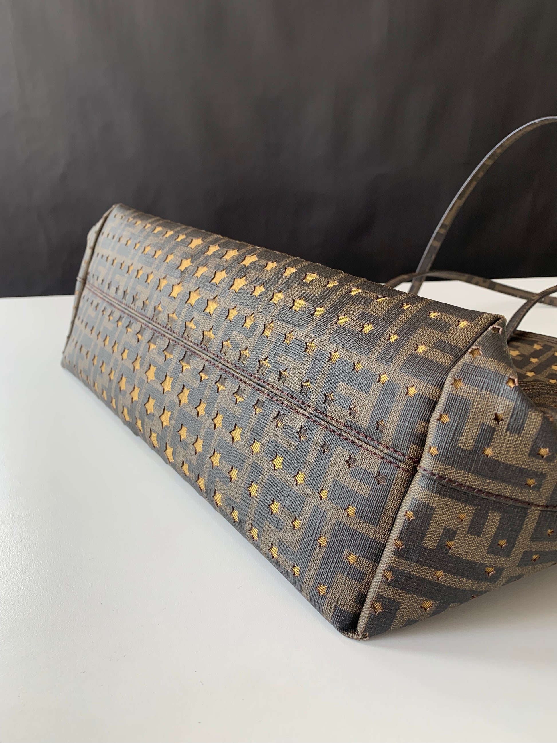 Fendi Zucca Spalmati Stars Roll Tote