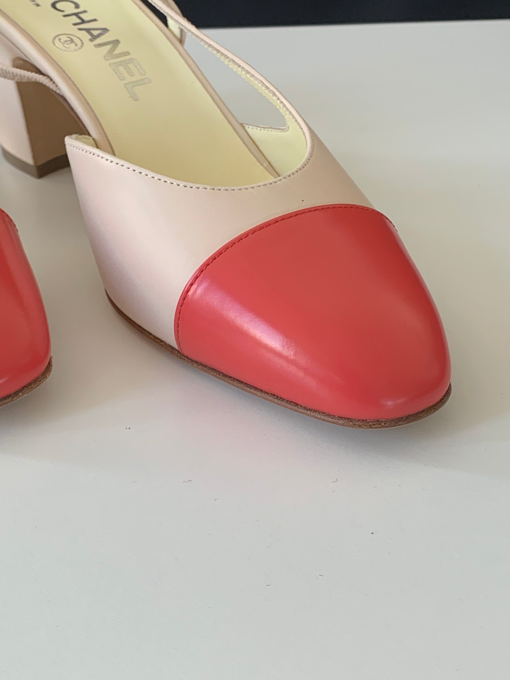 Chanel Cap Toe Slingback Pumps 38
