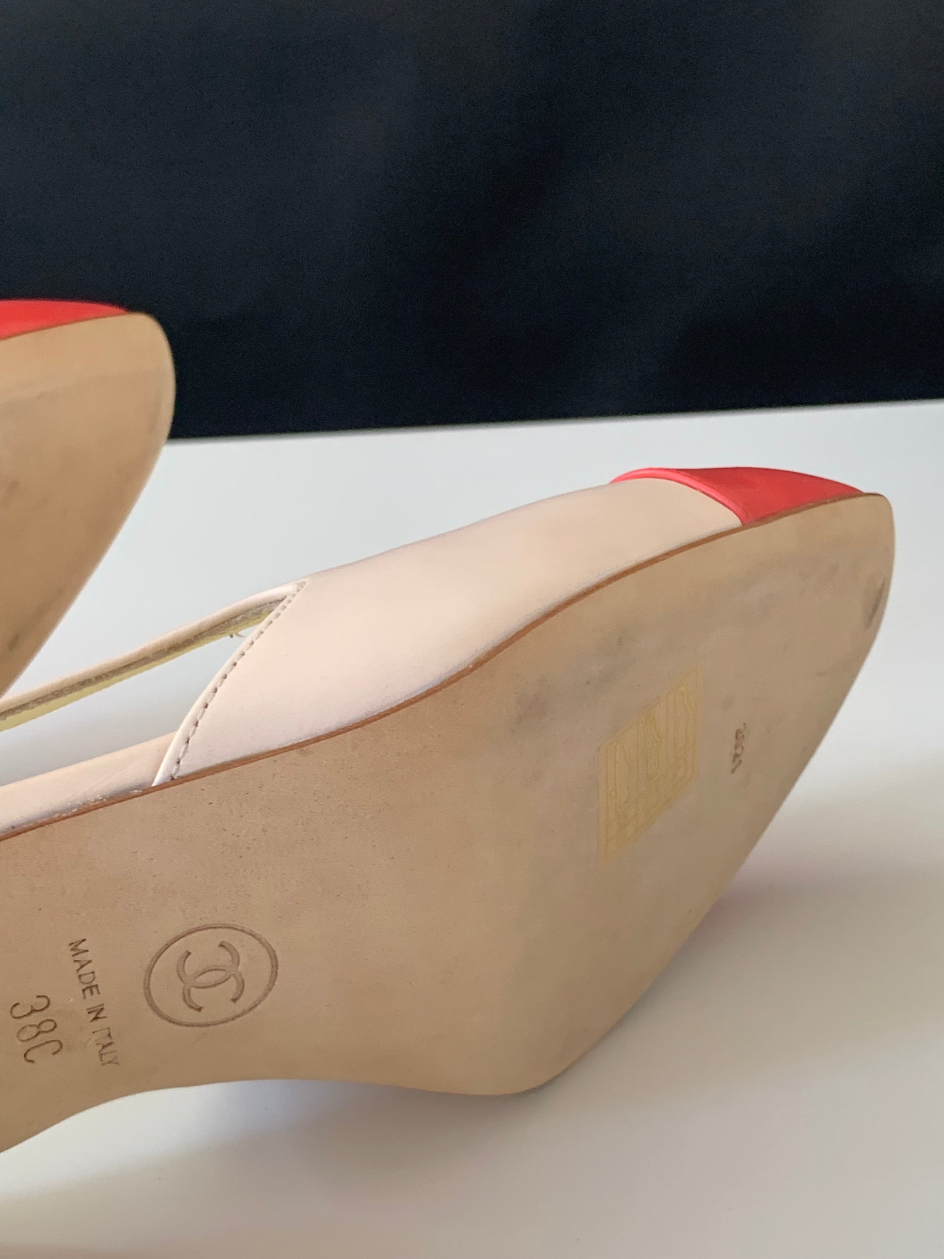 Chanel Cap Toe Slingback Pumps 38