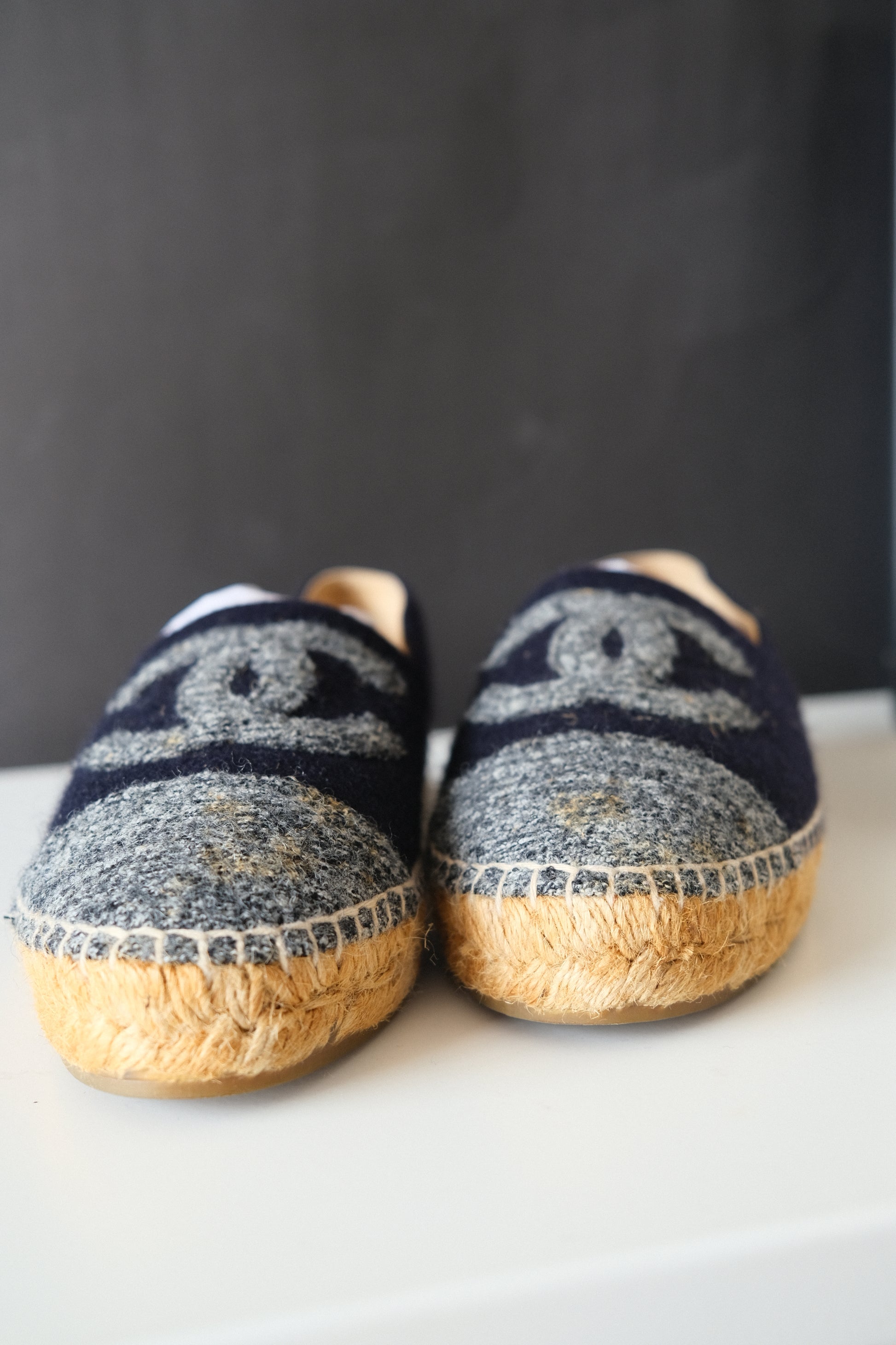 Chanel Espadrilles Tweed Felt 38