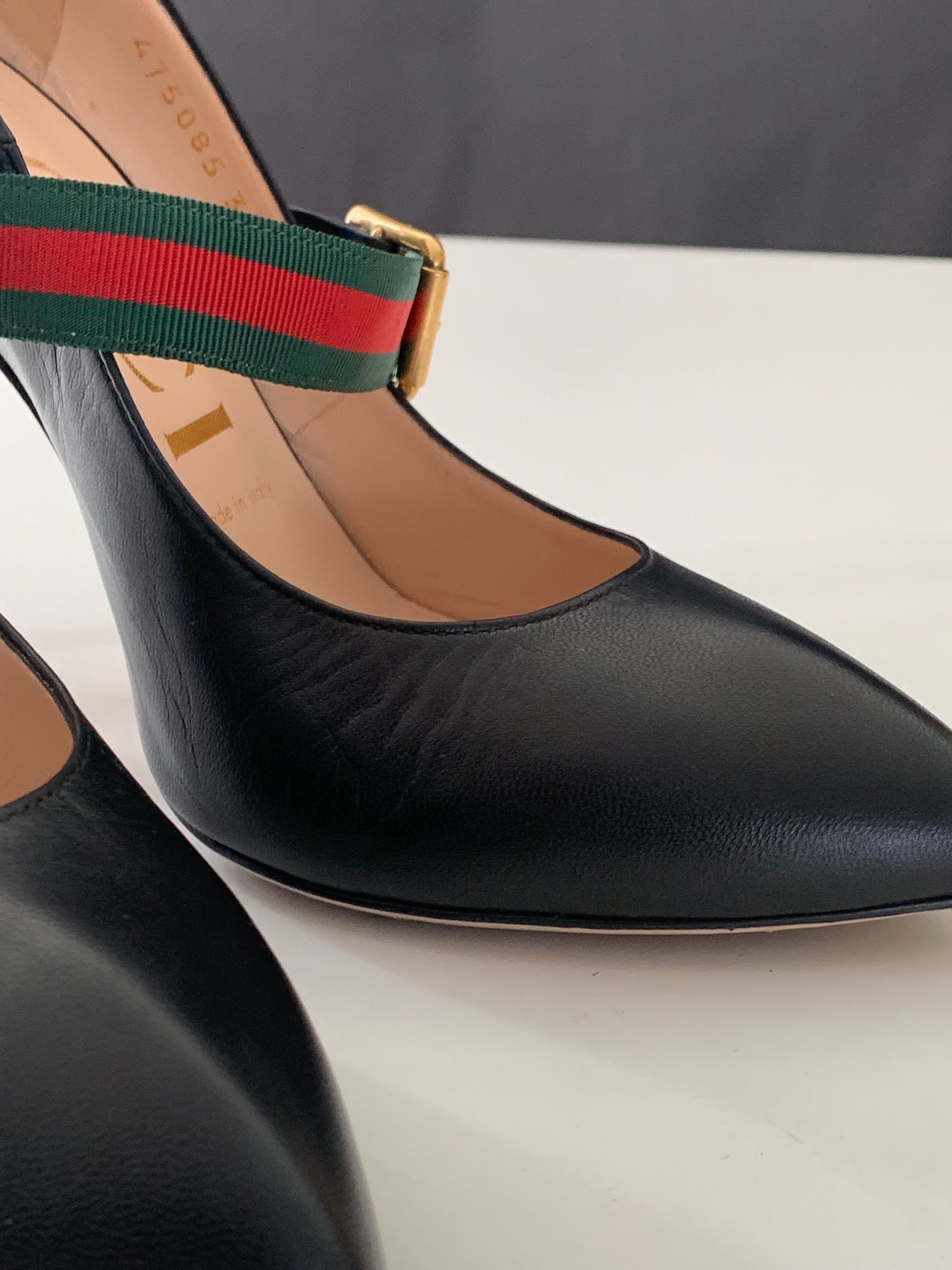 Gucci Malaga Kid Sylvie High Heel Pumps 37