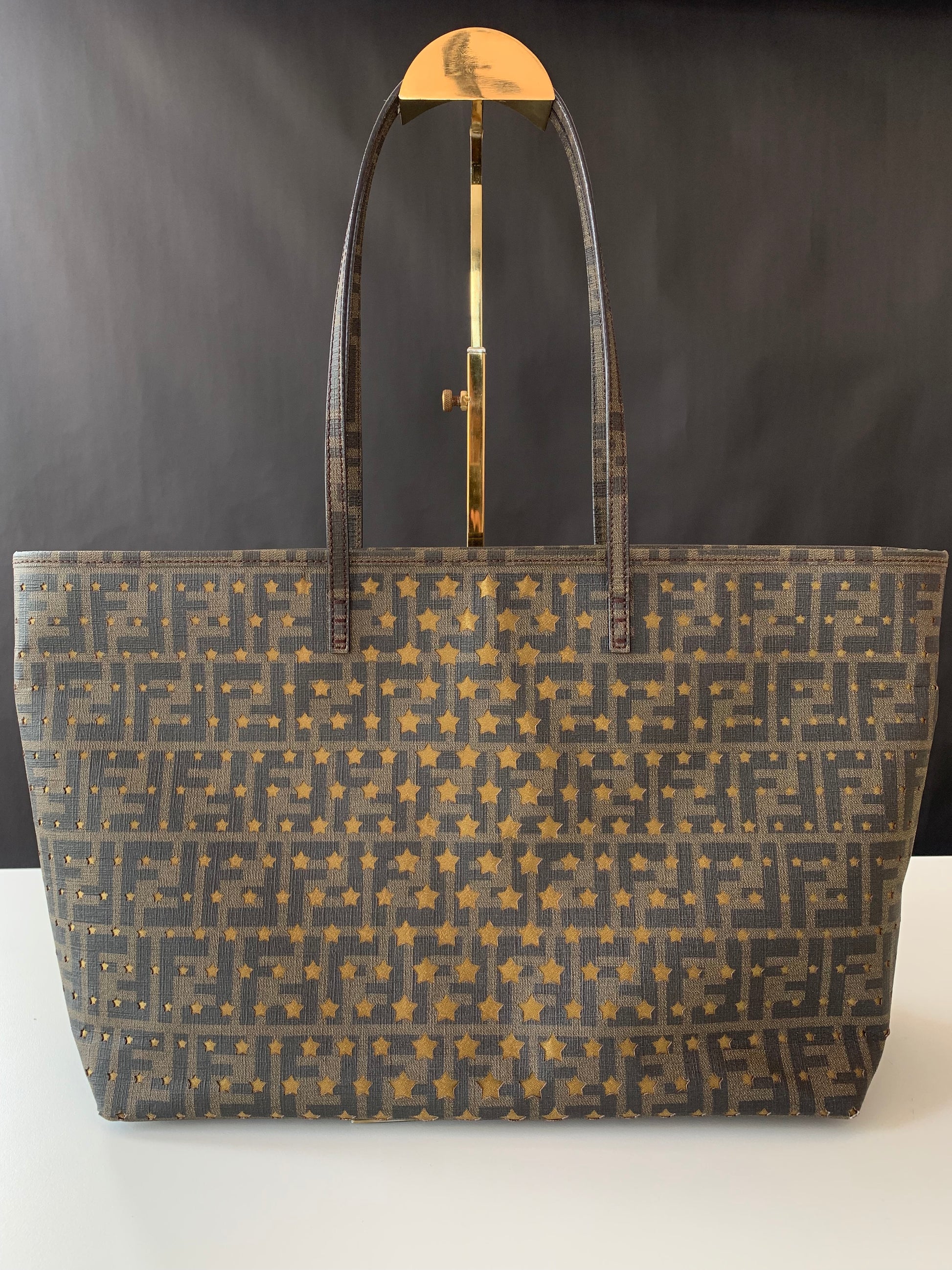 Fendi Zucca Spalmati Stars Roll Tote