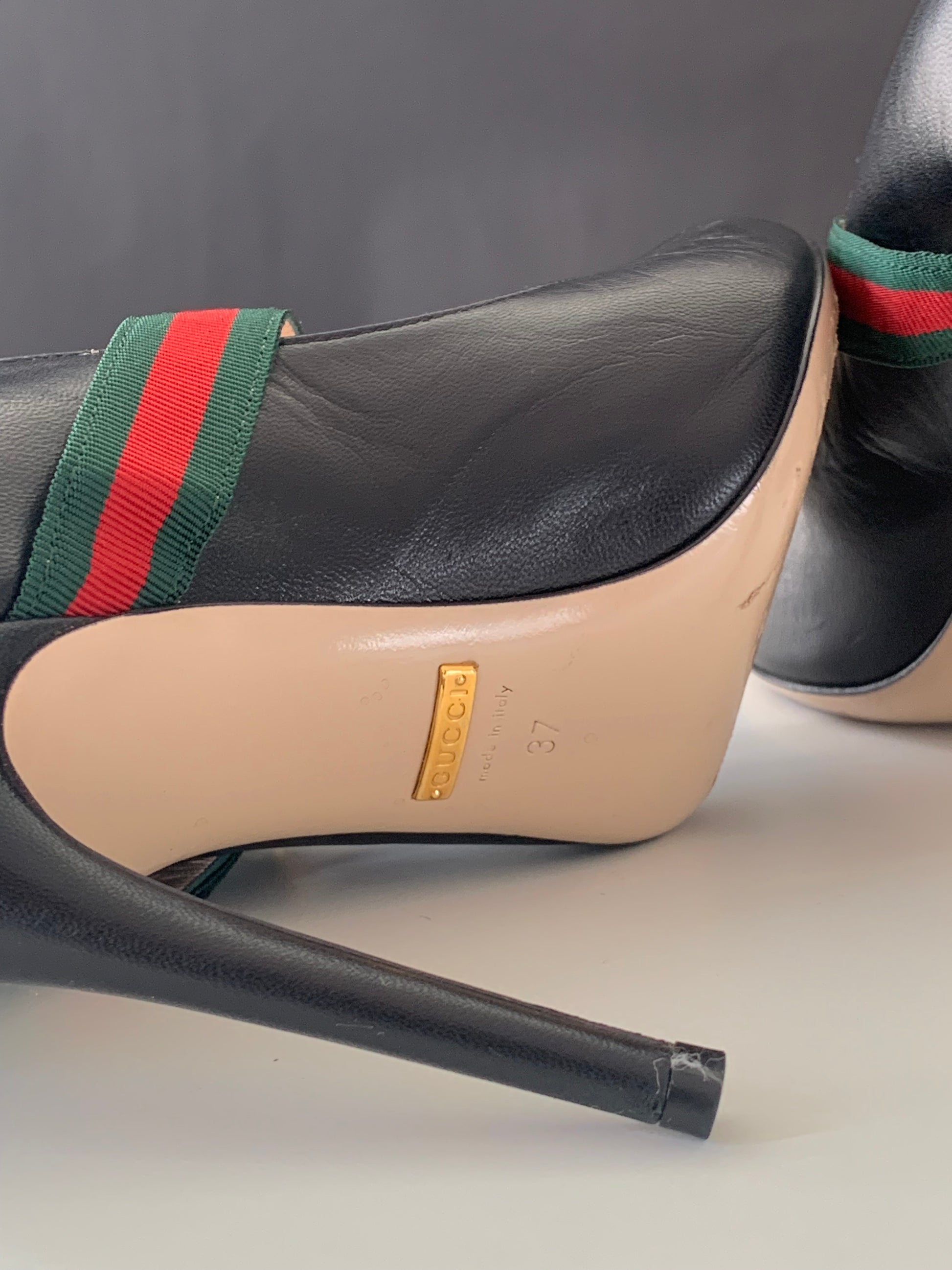 Gucci Malaga Kid Sylvie High Heel Pumps 37