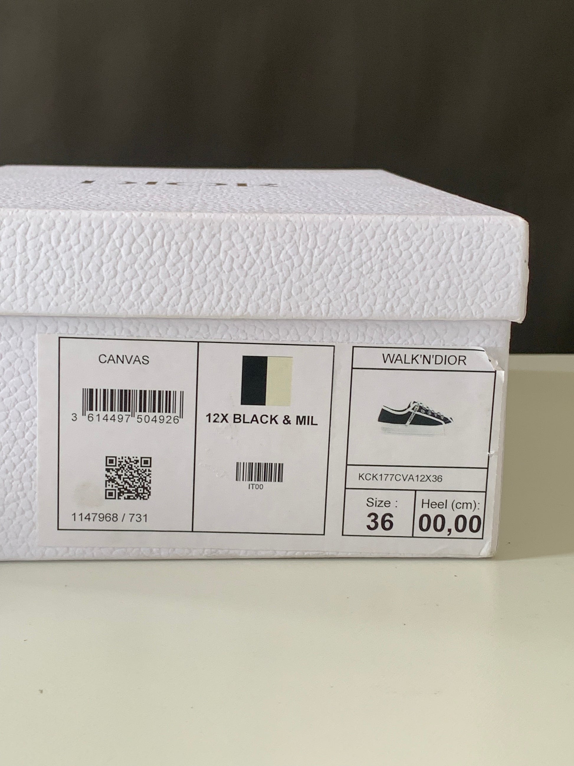 Dior Canvas Dot Walk'N'Dior Low Top Sneakers 36