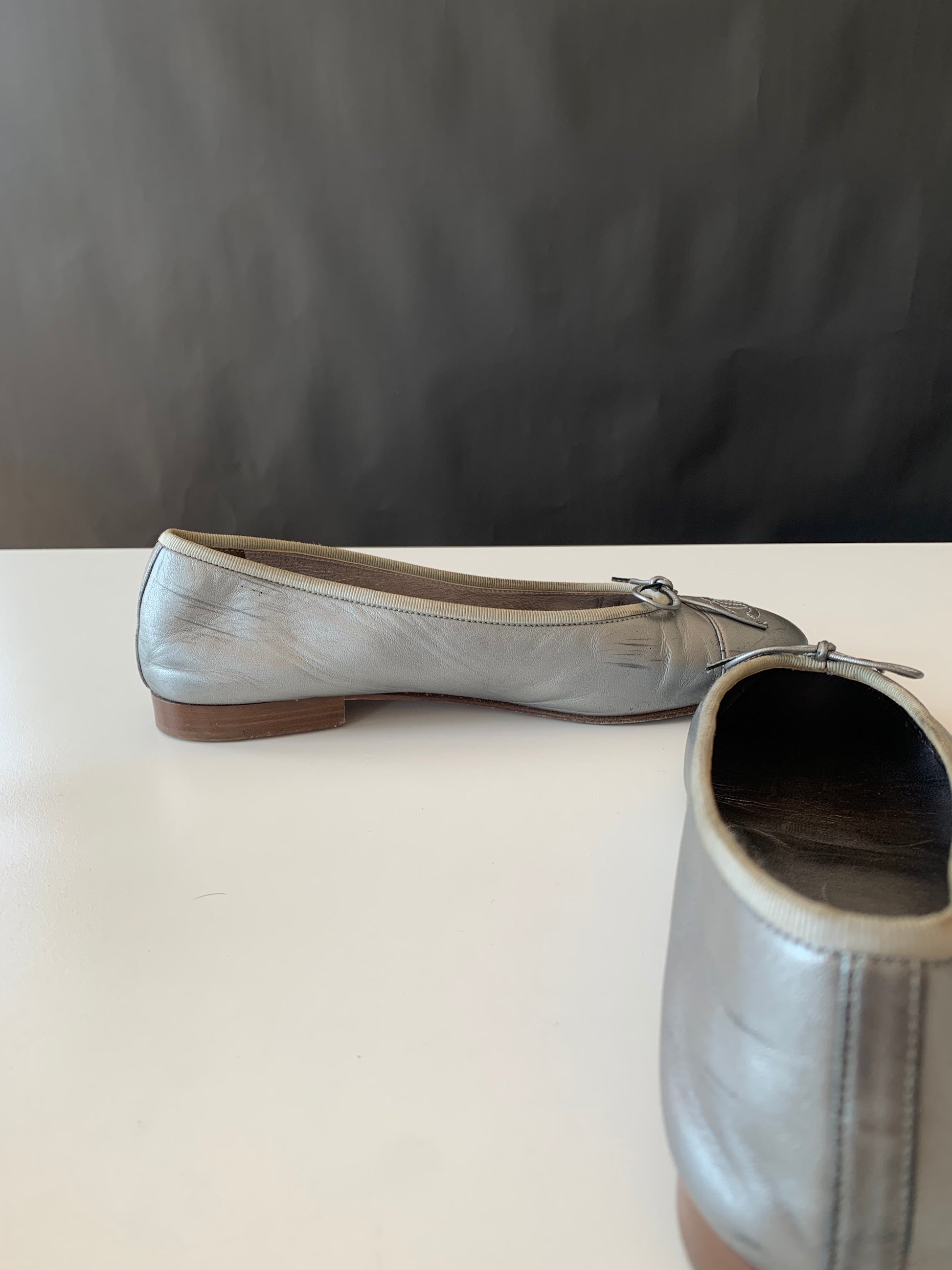 Chanel Cap Toe Ballerina Flats 39.5