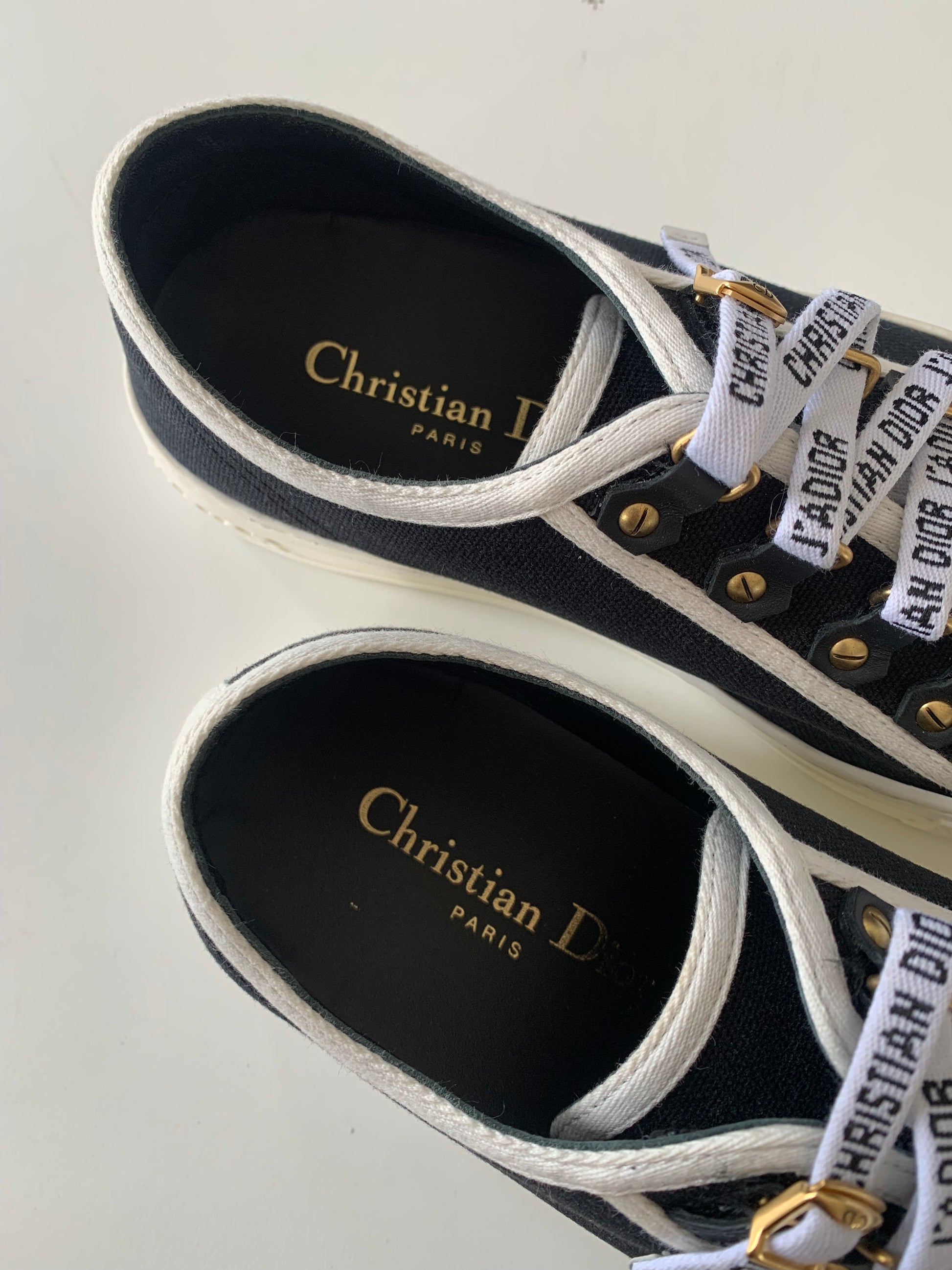 Dior Canvas Dot Walk'N'Dior Low Top Sneakers 36