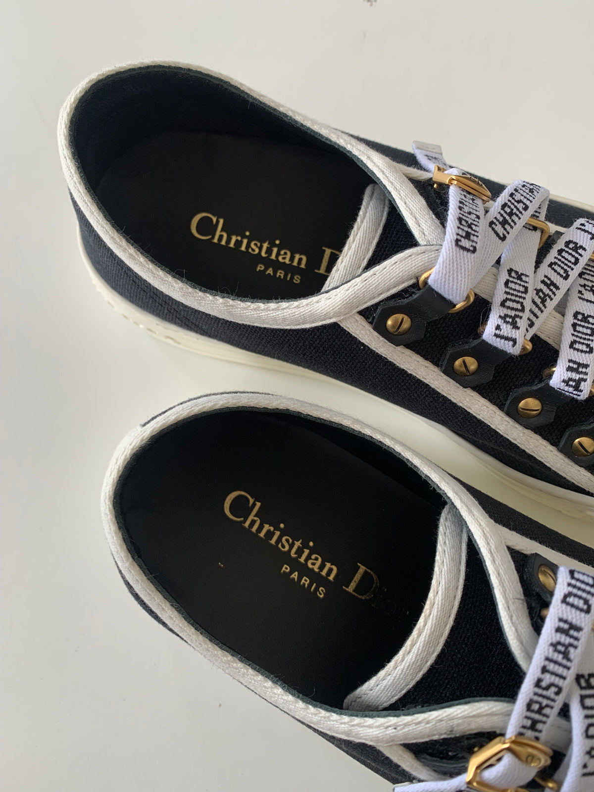 Dior Canvas Dot Walk'N'Dior Low Top Sneakers 36