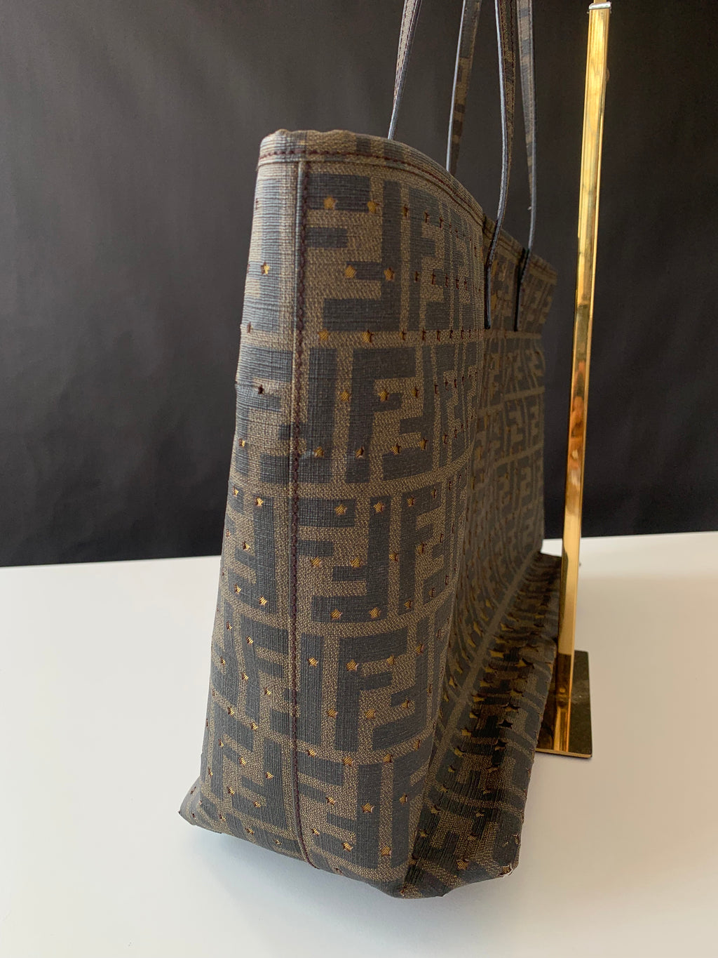 Fendi Zucca Spalmati Stars Roll Tote