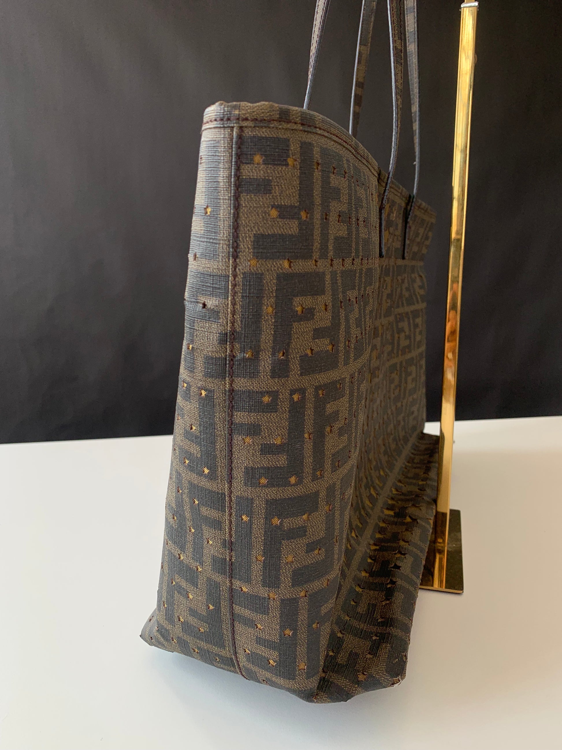 Fendi Zucca Spalmati Stars Roll Tote