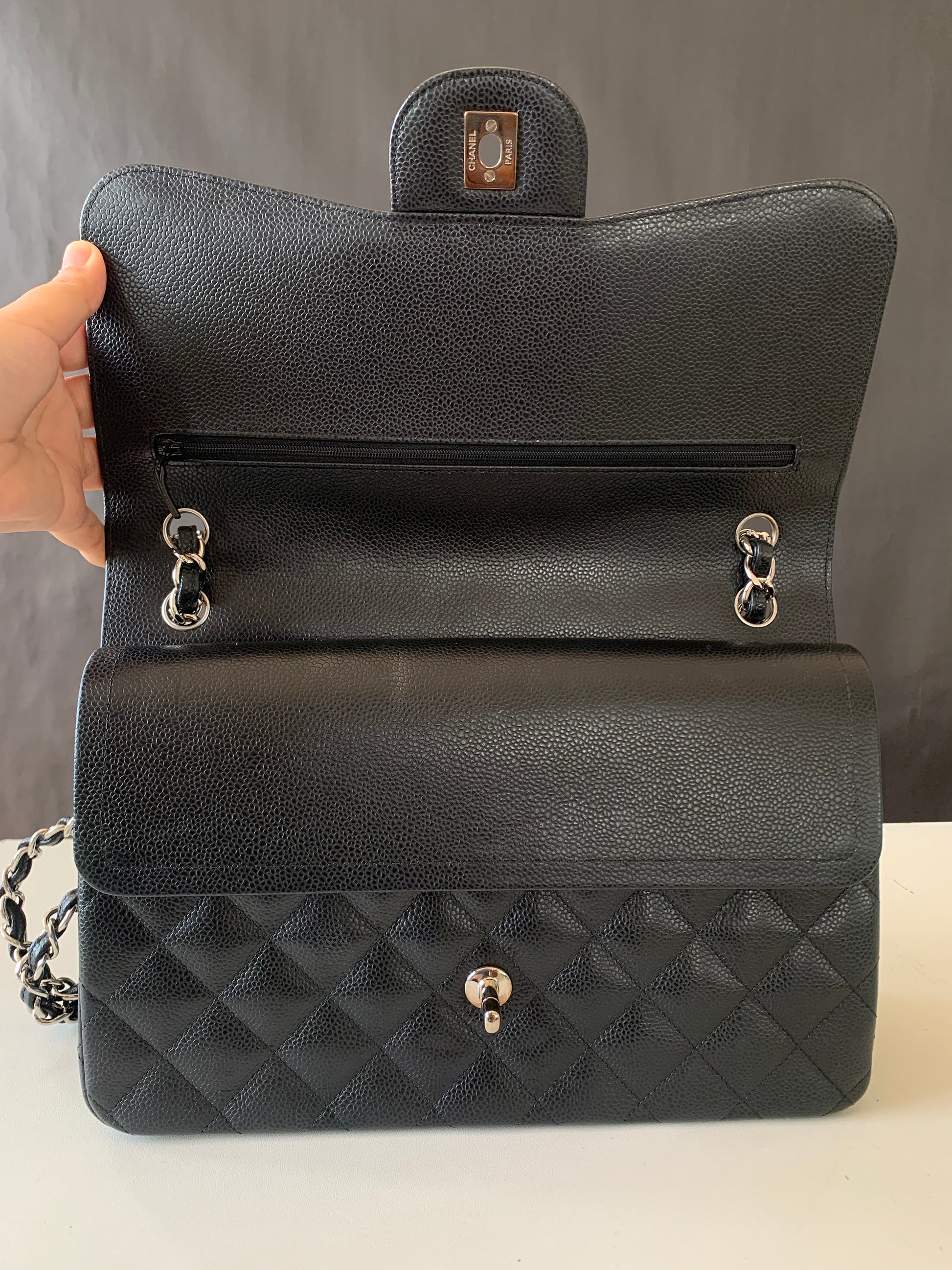 Chanel Double Flap Jumbo SHW
