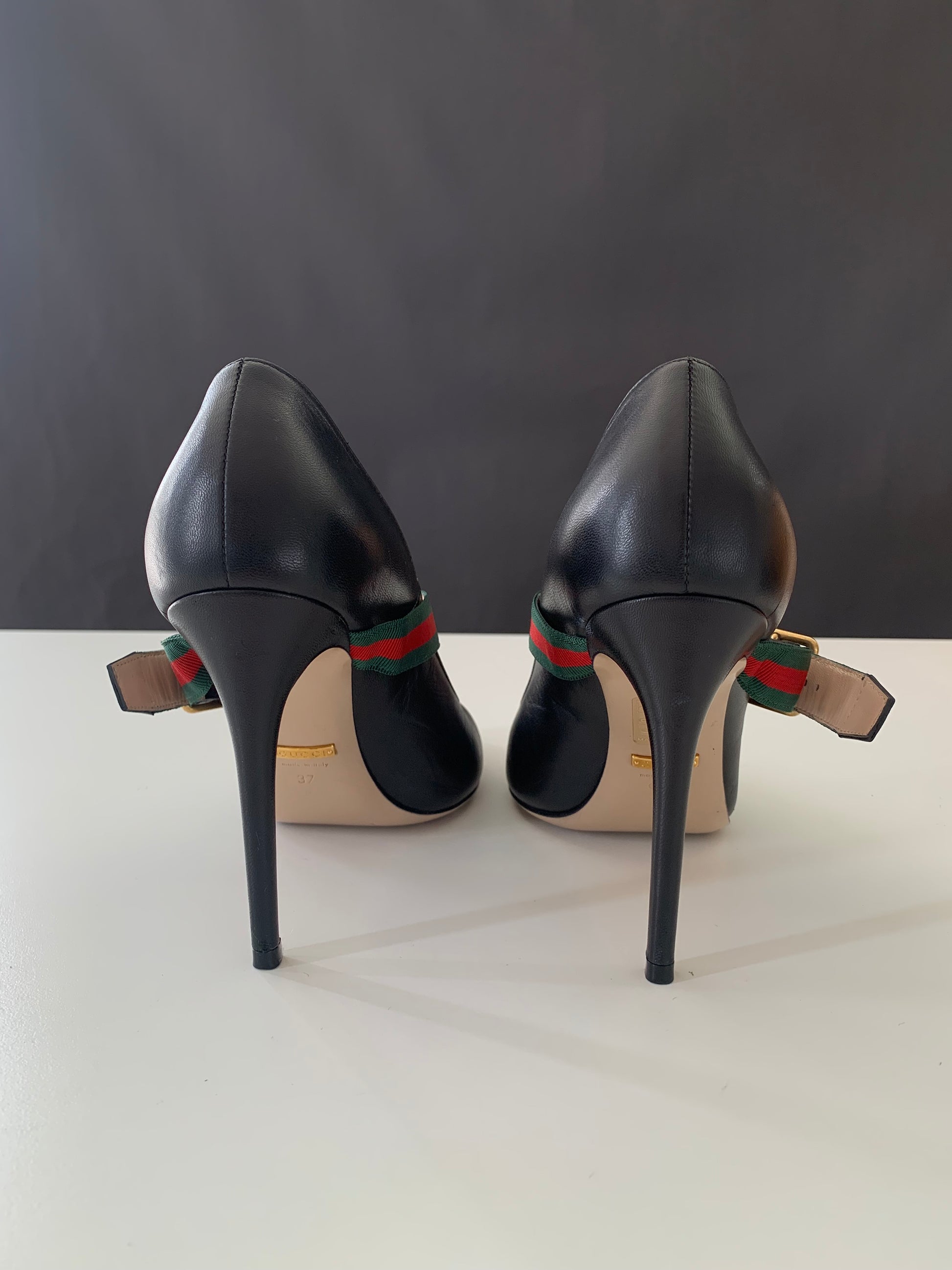 Gucci Malaga Kid Sylvie High Heel Pumps 37