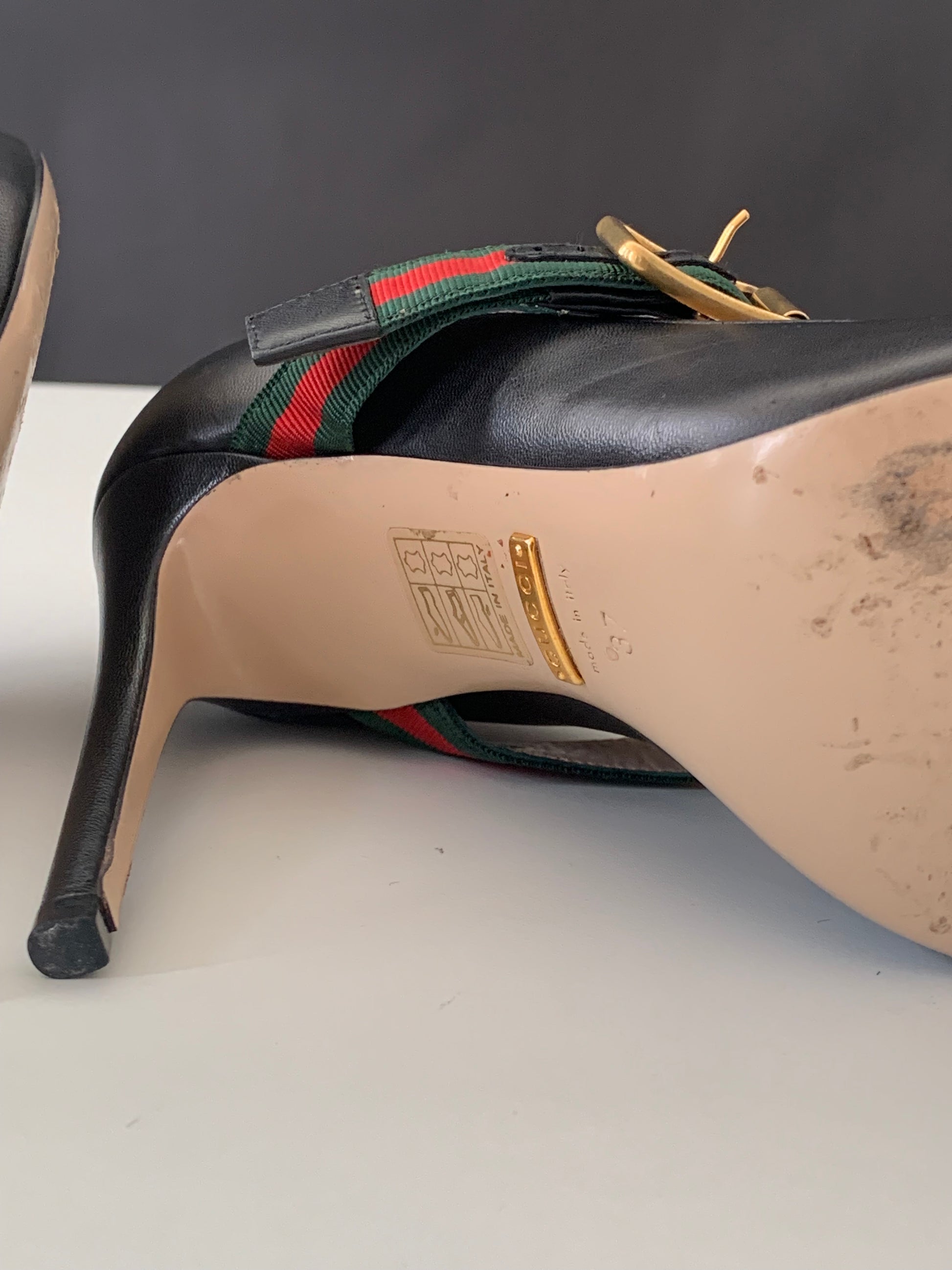 Gucci Malaga Kid Sylvie High Heel Pumps 37