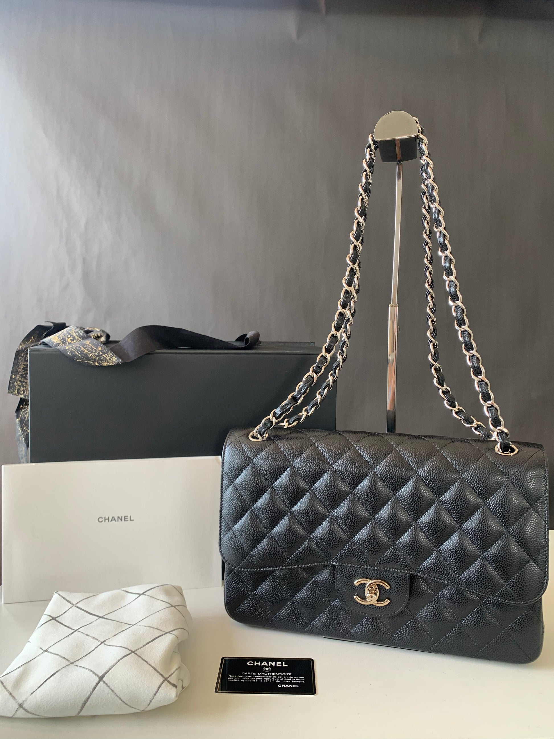 Chanel Double Flap Jumbo SHW
