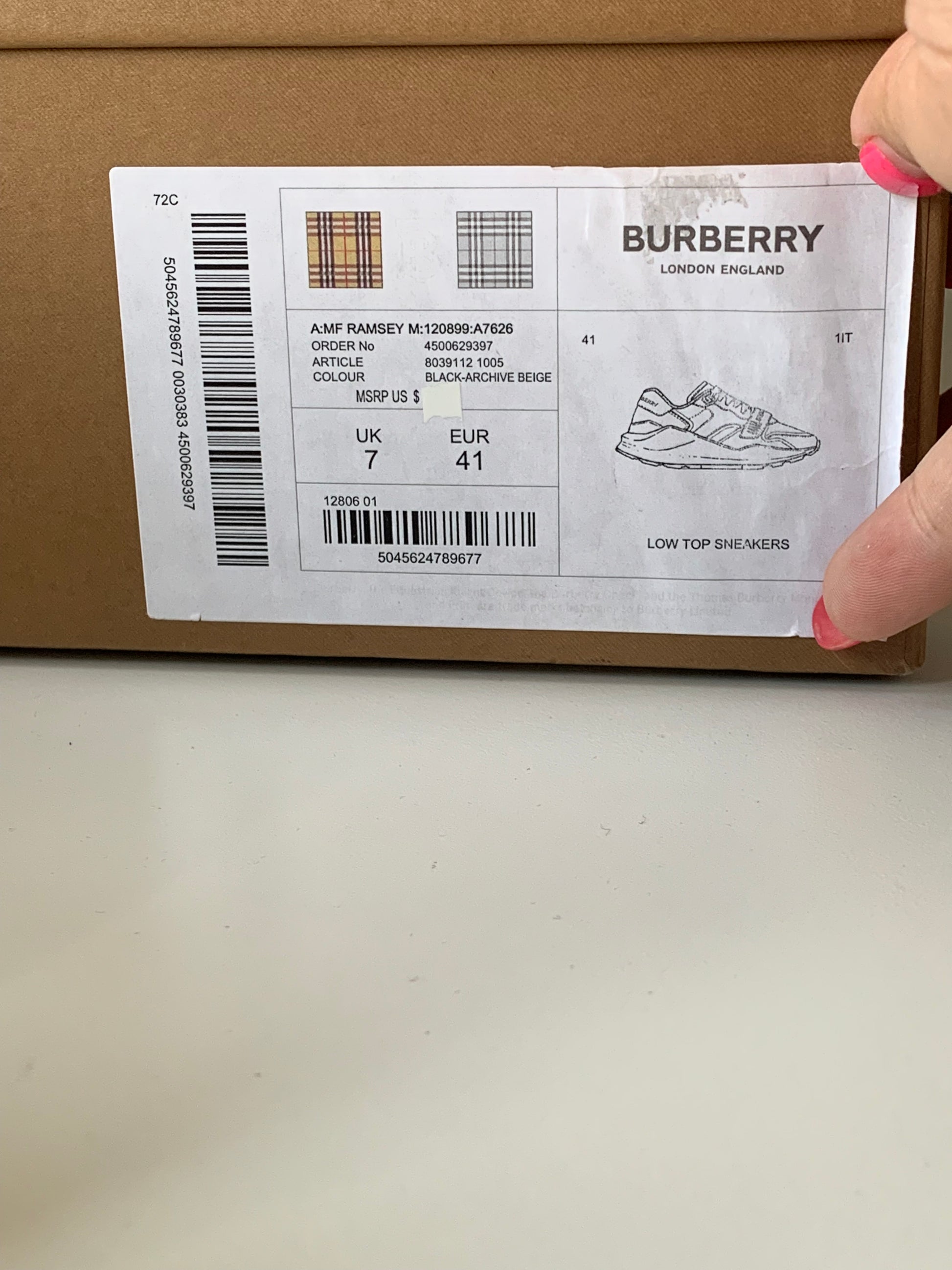 Burberry Ramsey Sneakers 41