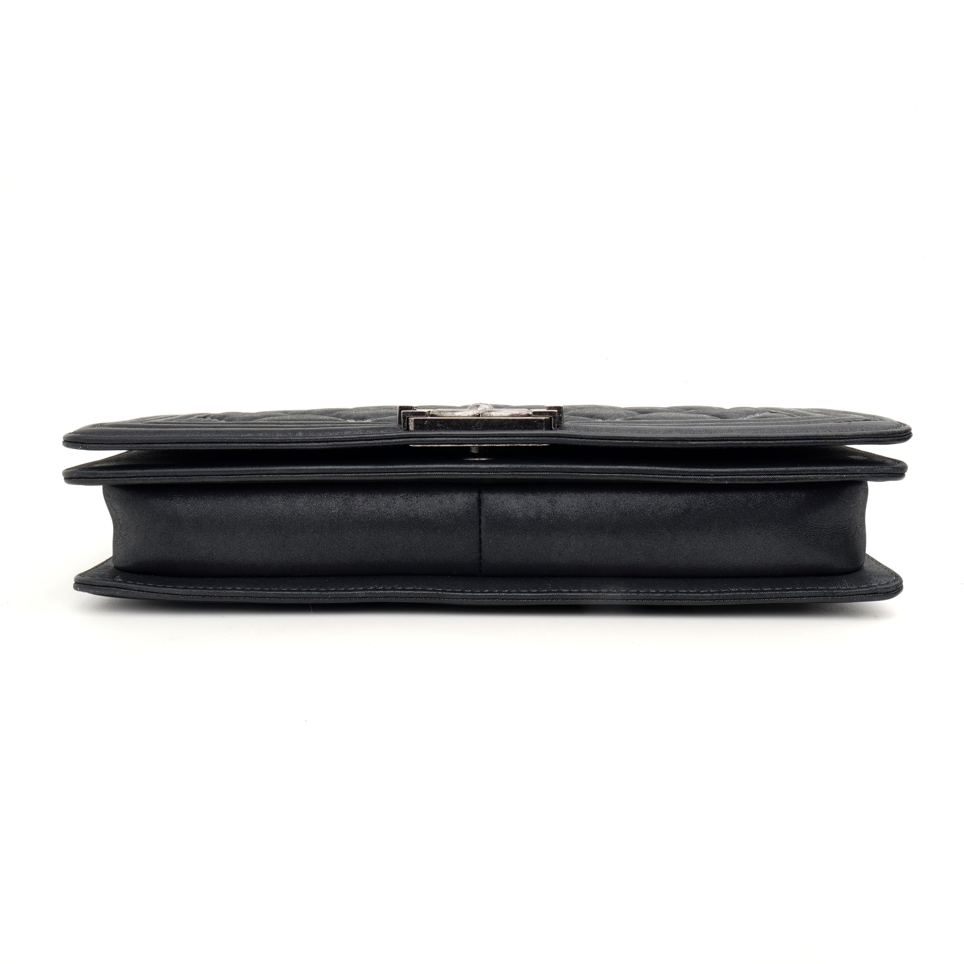 Chanel Boy Clutch with Chain Embellished Double Stitched Gray