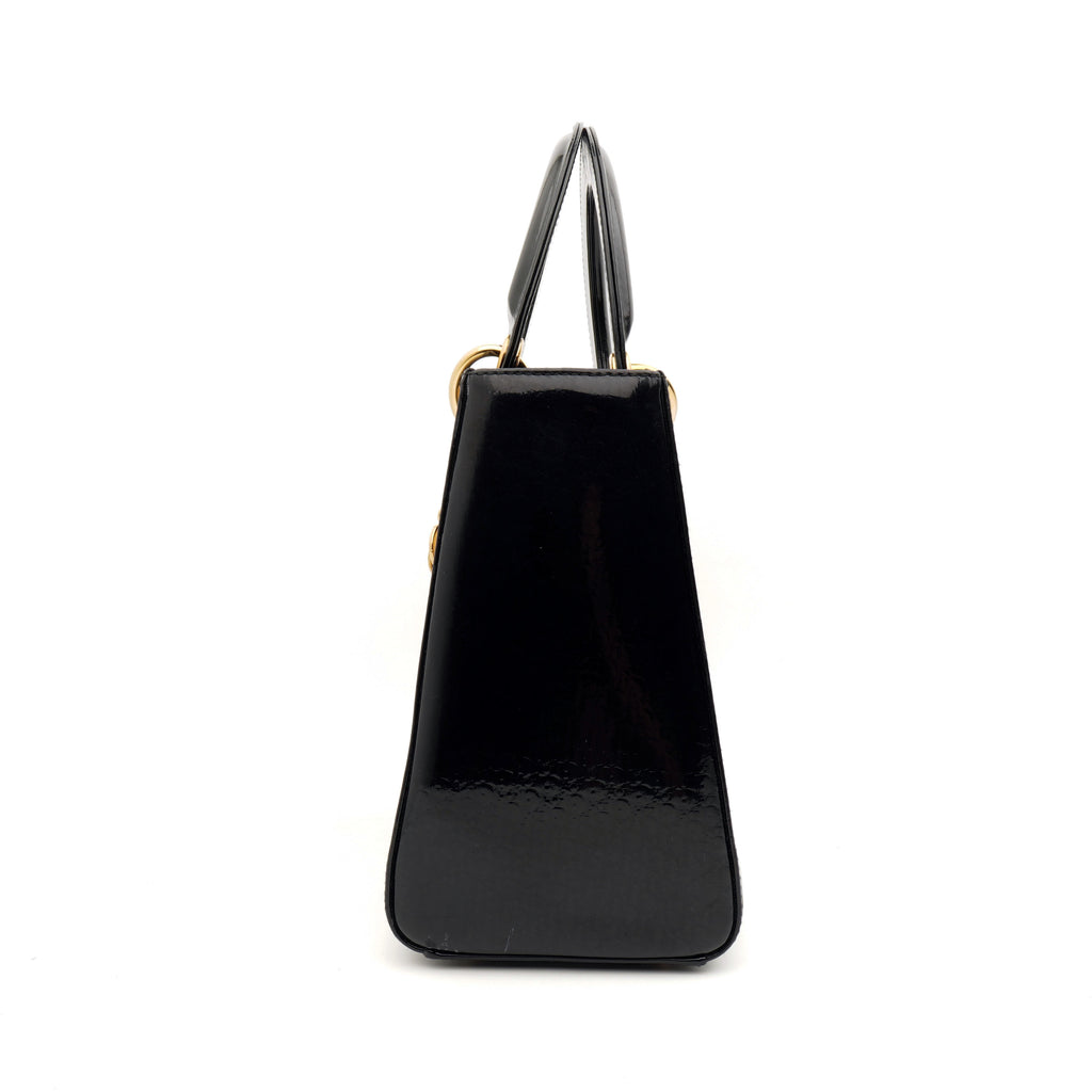 Lady Dior Medium Debossed Monogram Patent