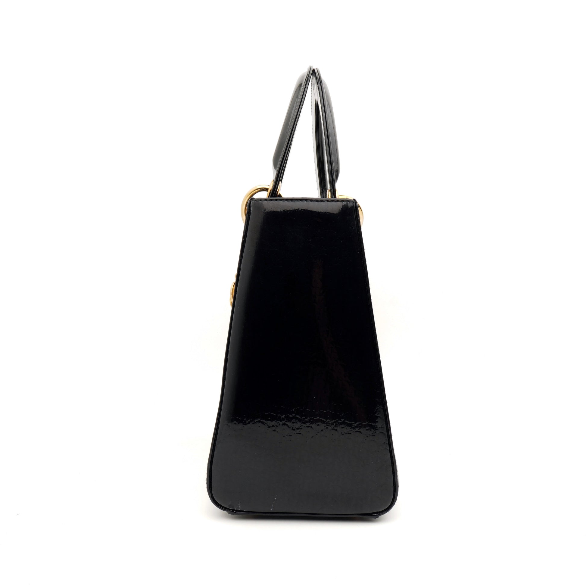 Lady Dior Medium Debossed Monogram Patent