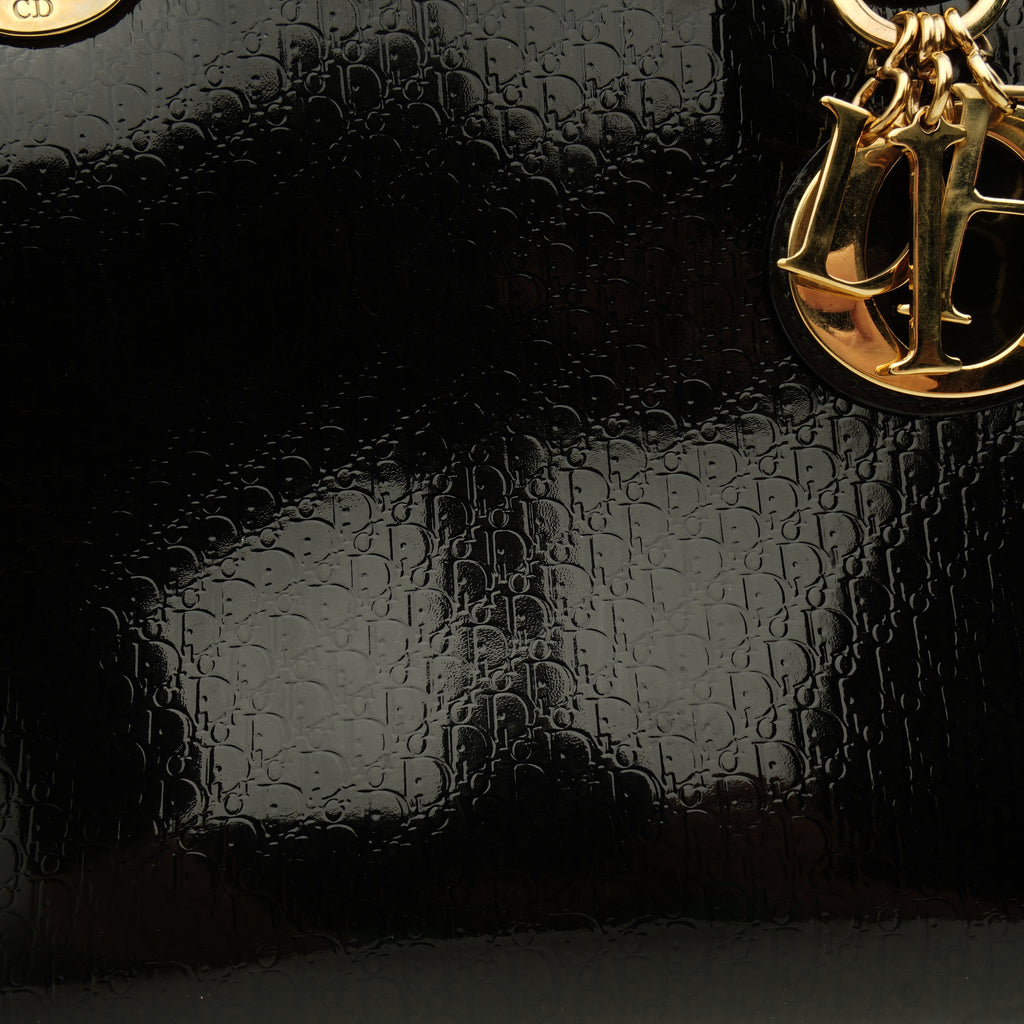 Lady Dior Medium Debossed Monogram Patent