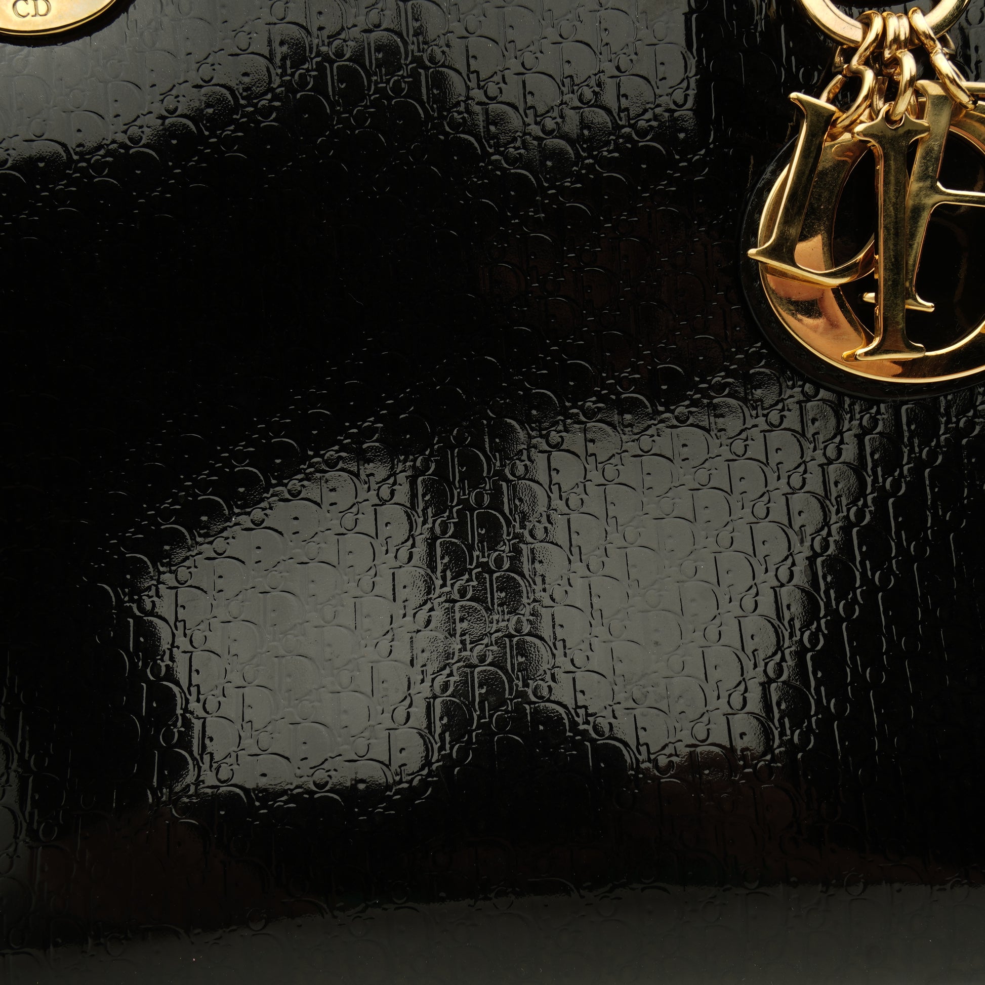 Lady Dior Medium Debossed Monogram Patent