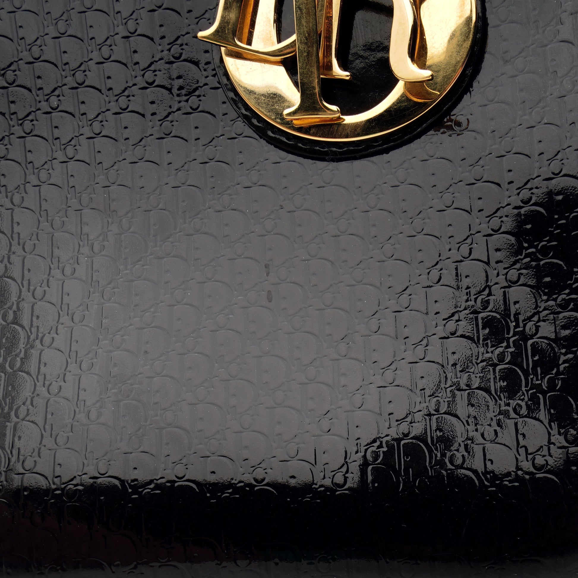 Lady Dior Medium Debossed Monogram Patent
