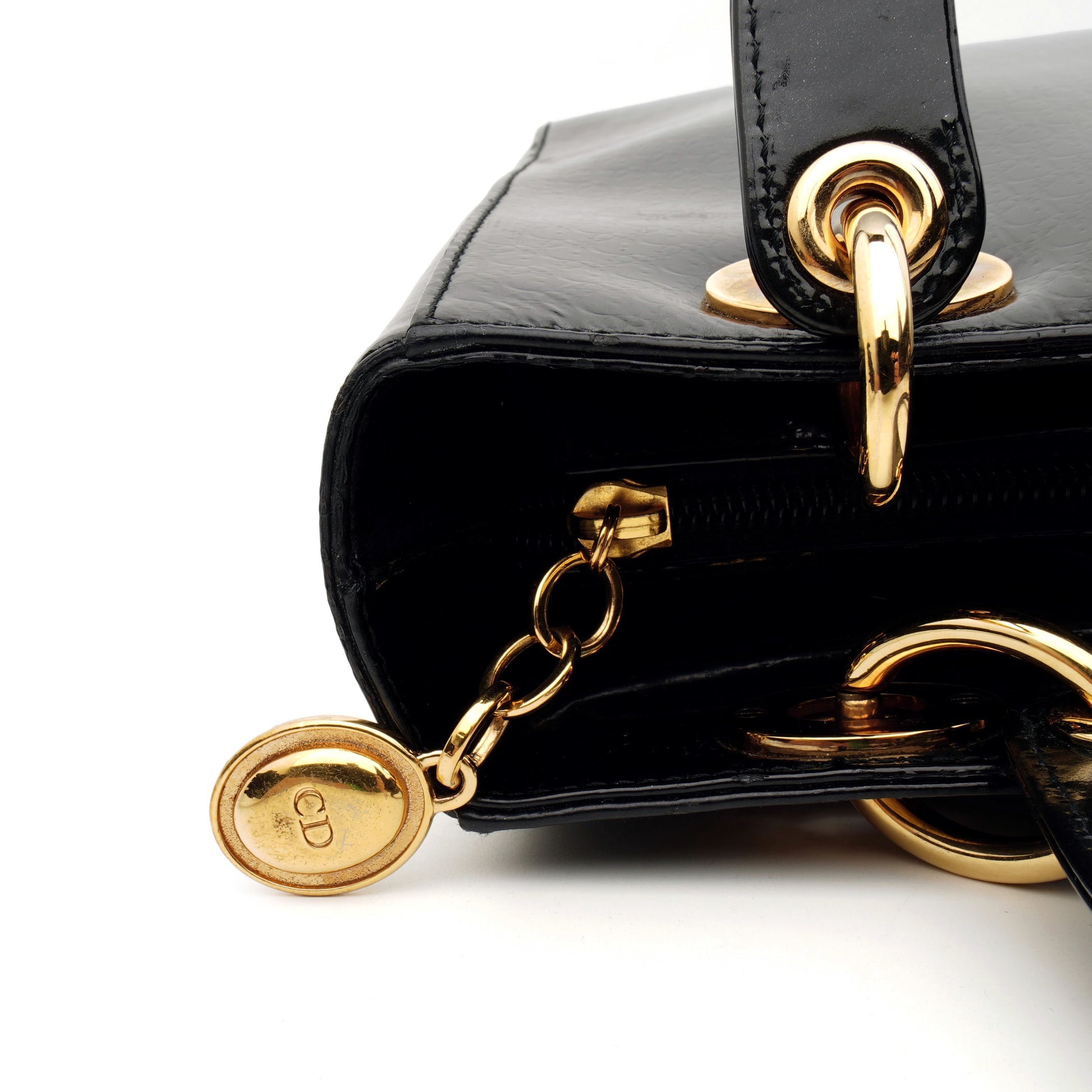 Lady Dior Medium Debossed Monogram Patent
