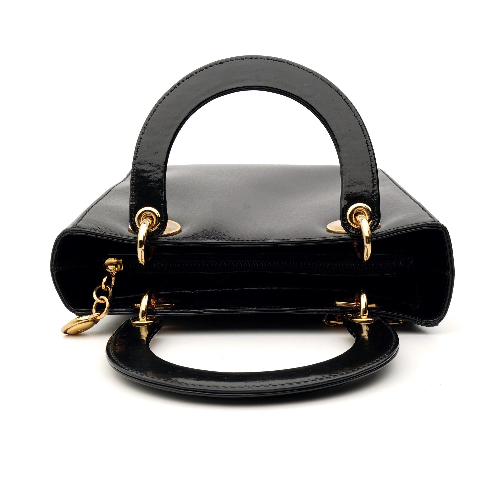 Lady Dior Medium Debossed Monogram Patent