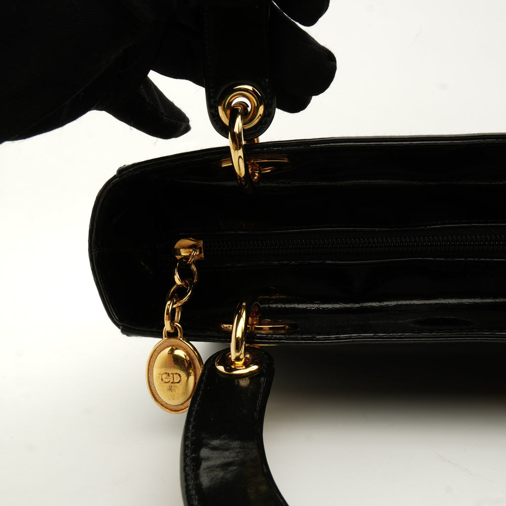 Lady Dior Medium Debossed Monogram Patent