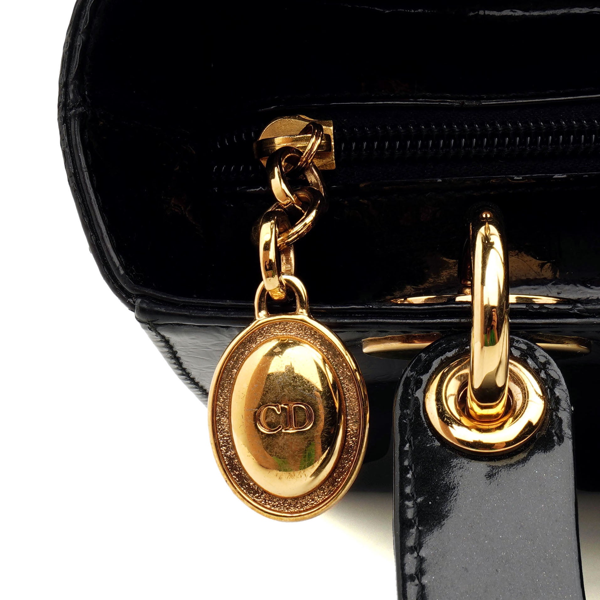 Lady Dior Medium Debossed Monogram Patent