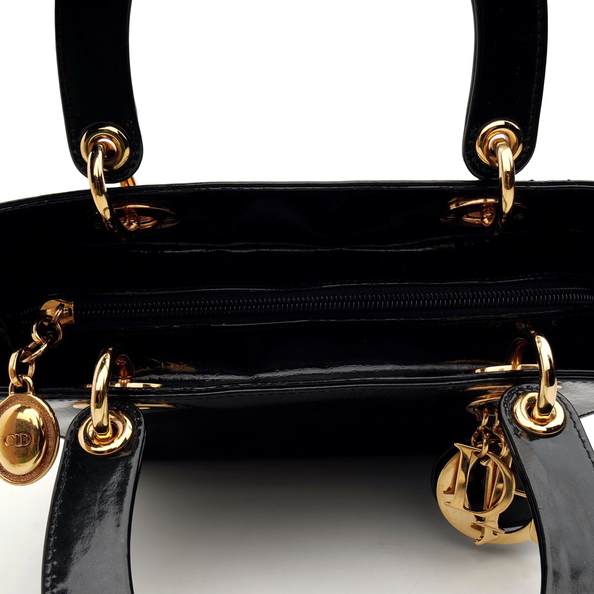Lady Dior Medium Debossed Monogram Patent