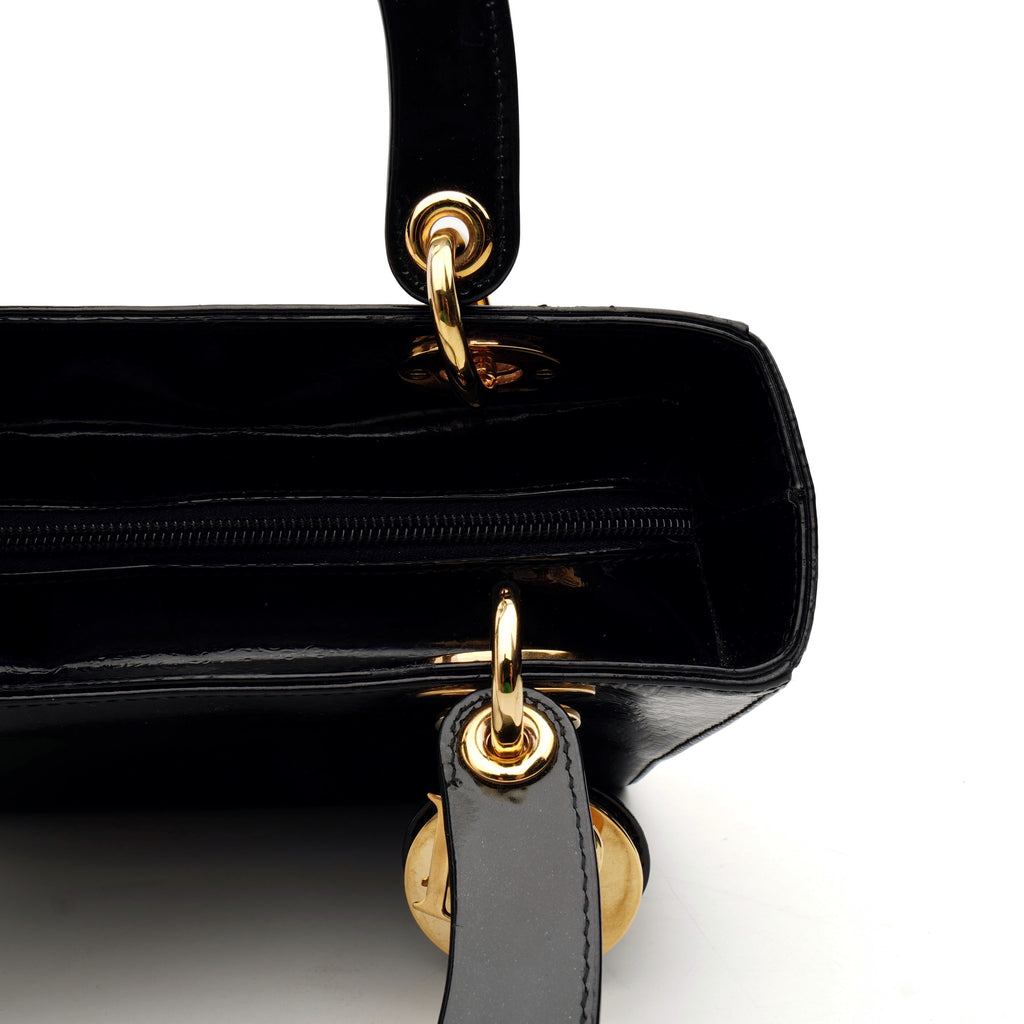 Lady Dior Medium Debossed Monogram Patent